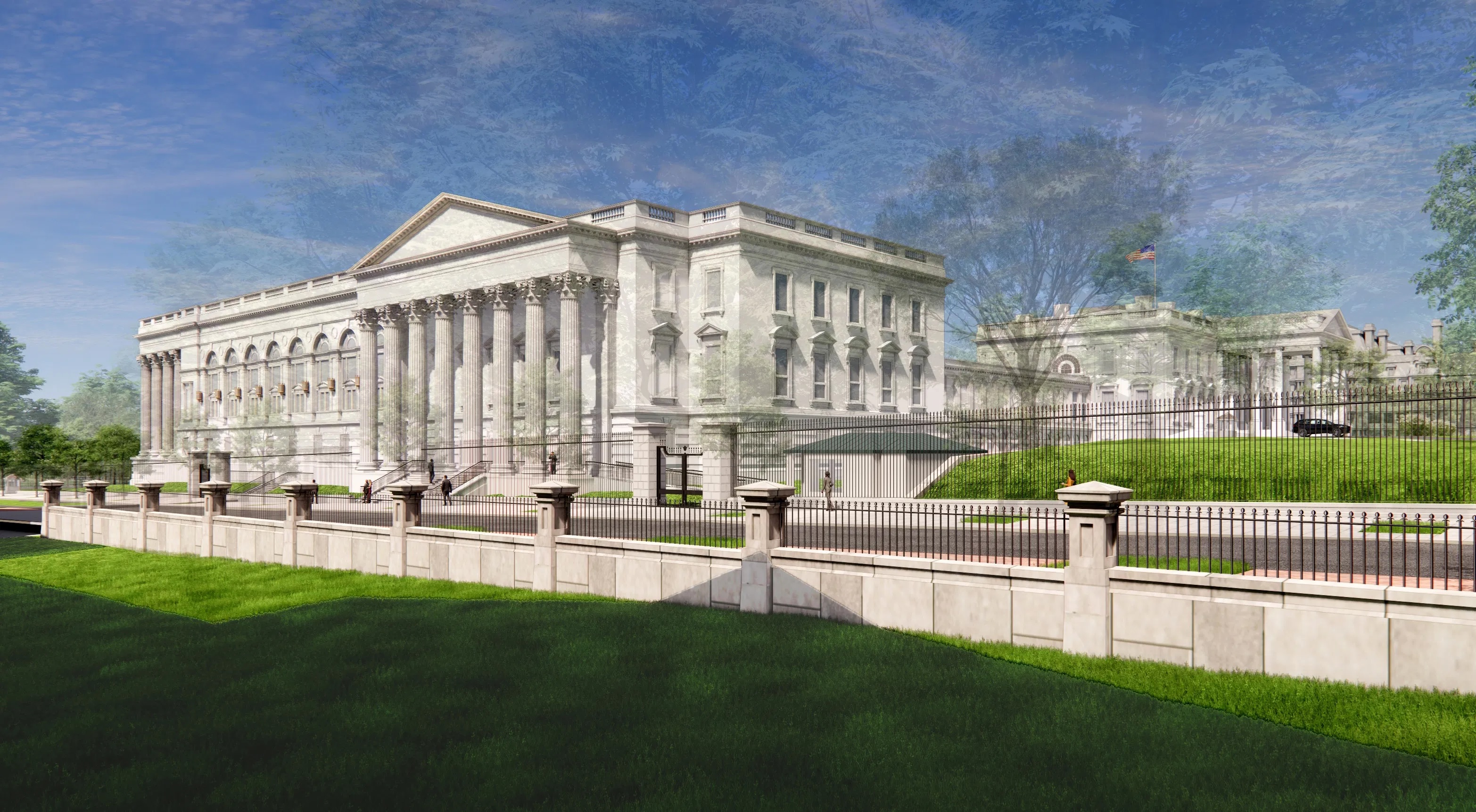 A render of the White House’s new East Wing.