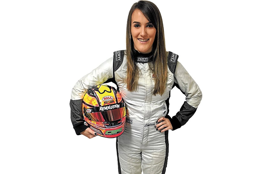 Full speed ahead: Chelsea Angelo, 20, race-car driver