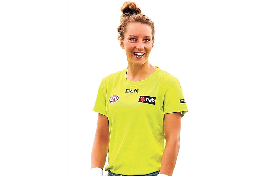 The whistleblower: Eleni Glouftsis, 23, AFL umpire