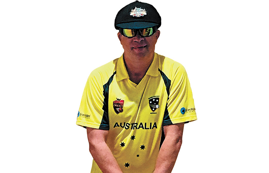 Tricky wicket: Hamish Mackenzie, 46, blind cricketer