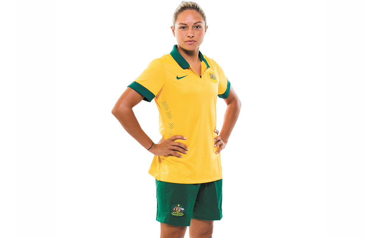 Scoring goals: Kyah Simon, 23, soccer player