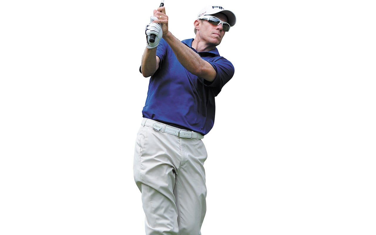 On the back nine: Nick O’Hern, 43, golfer