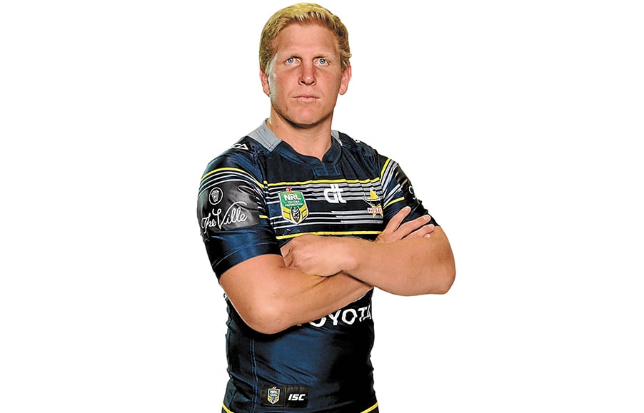 Riding high: Ben Hannant, 31, rugby league player