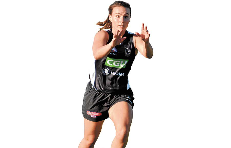 Code breaker: Georgie Parker, 28, Australian rules footballer