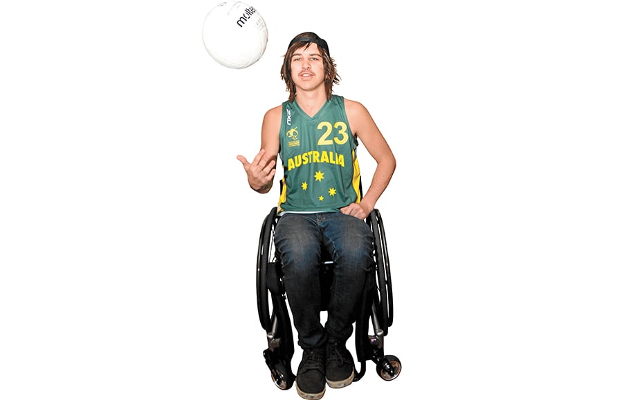 Setting goals: Jayden Warn, 23, wheelchair rugby player
