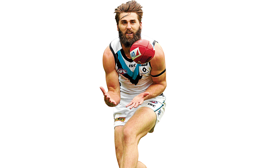 Kicking goals: Justin Westhoff, 31, Australian rules footballer
