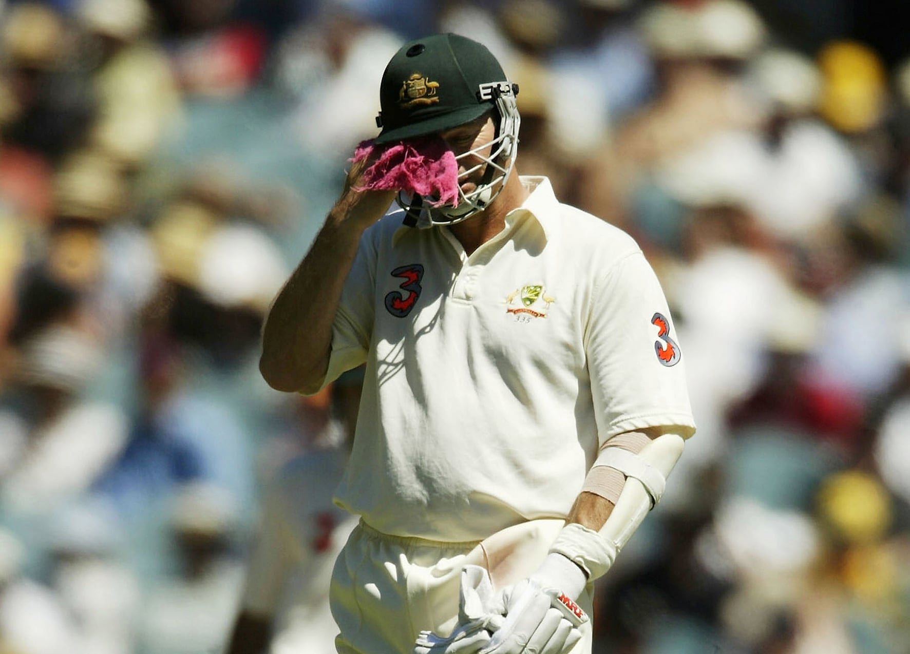 Steve Waugh and his famous red hanky. 