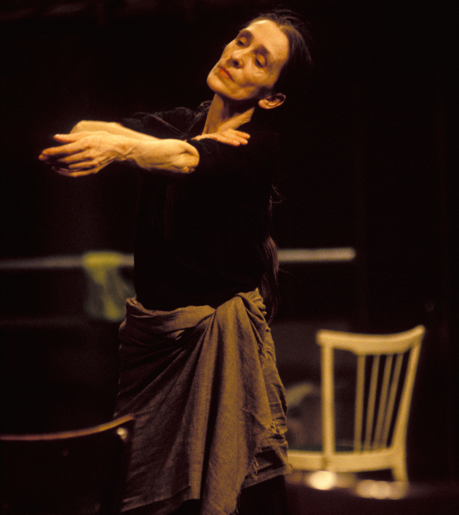 Pina Bausch dancing at a rehearsal of Café Müller