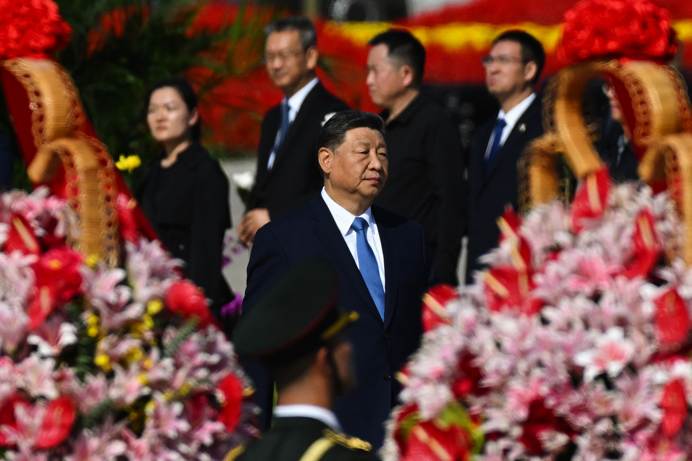 China’s President Xi Jinping at a wreath-laying ceremony in Beijing’s Tiananmen Square.