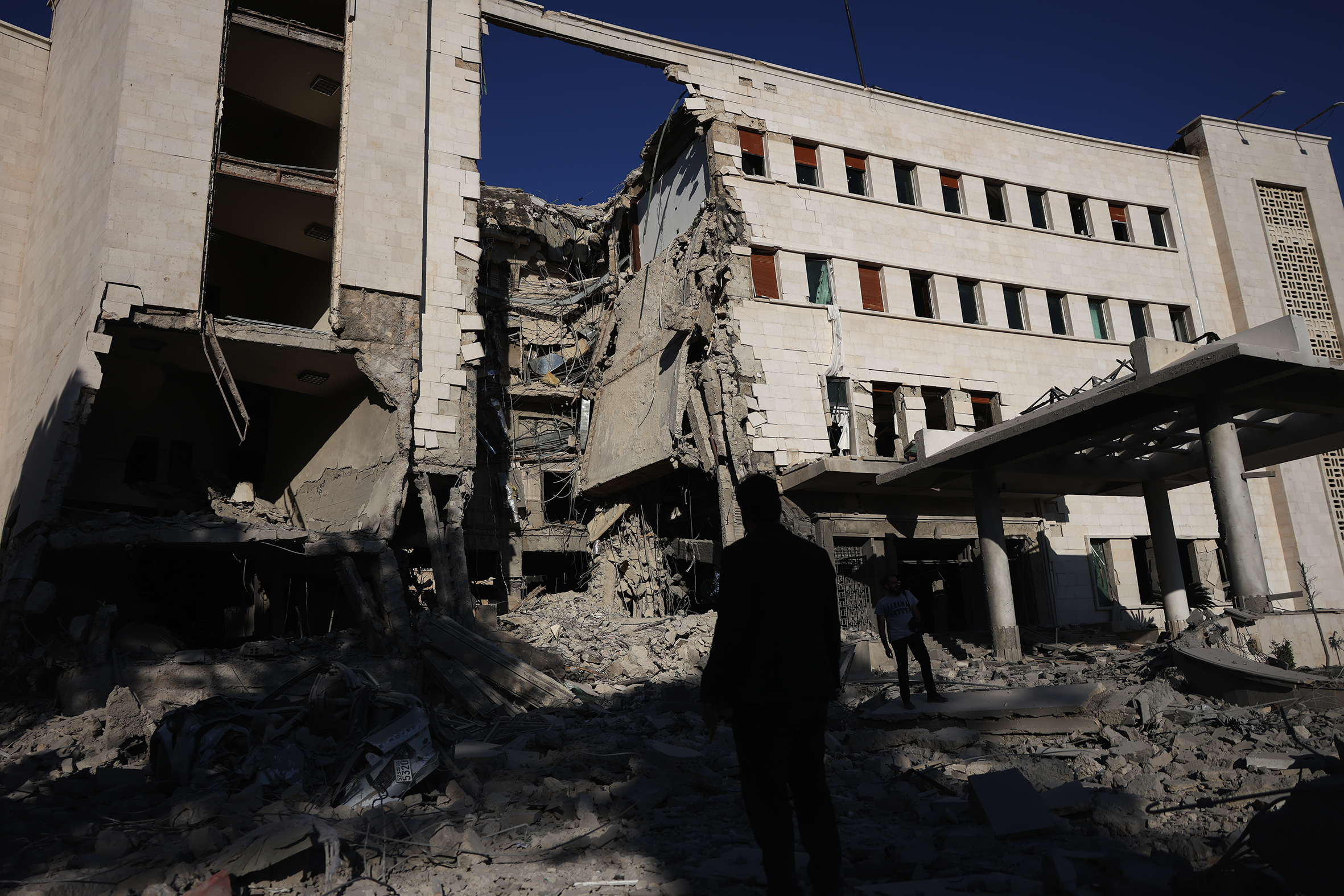 The aftermath of an Israeli air strike on Syria.