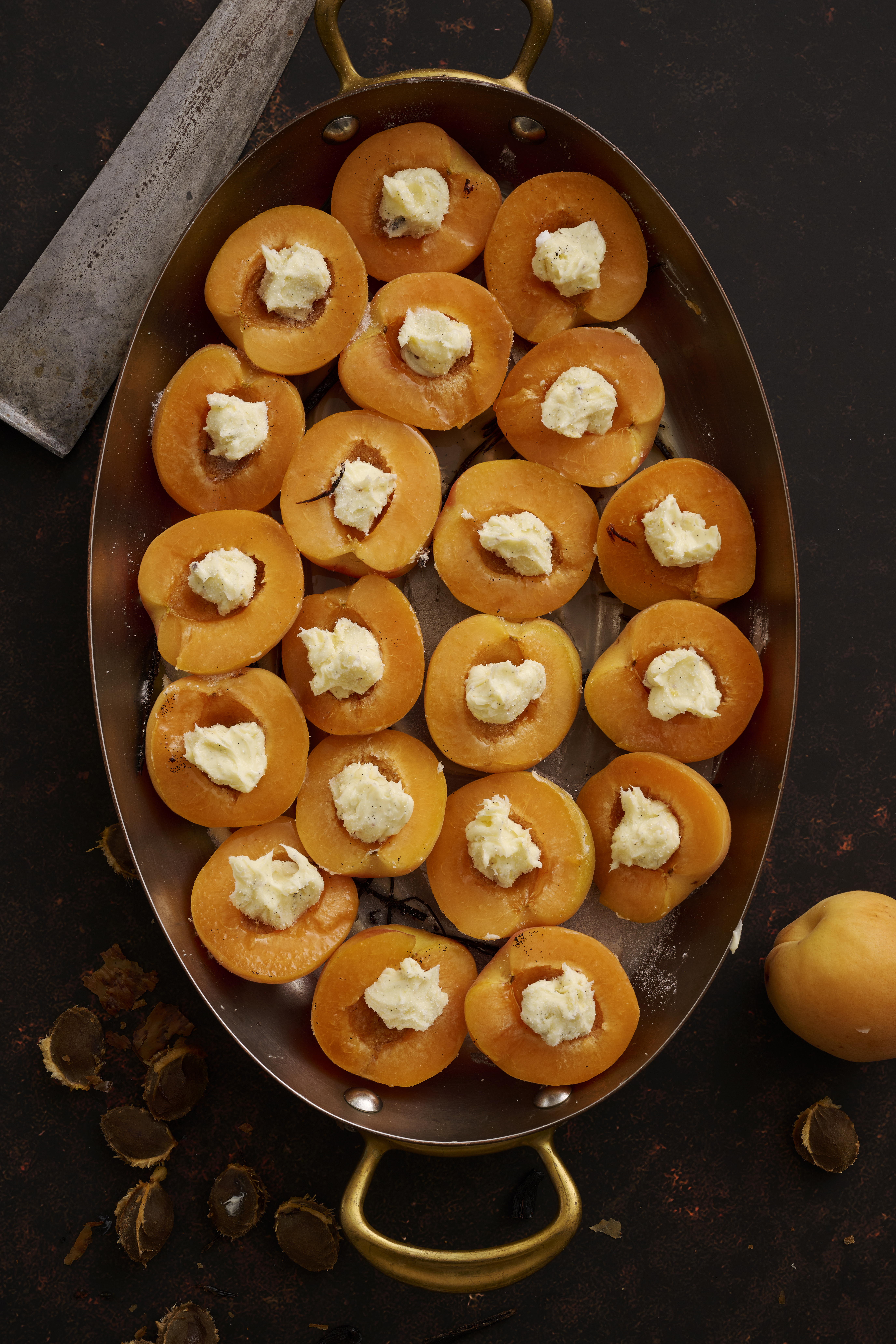 Roasted apricots with lemon posset