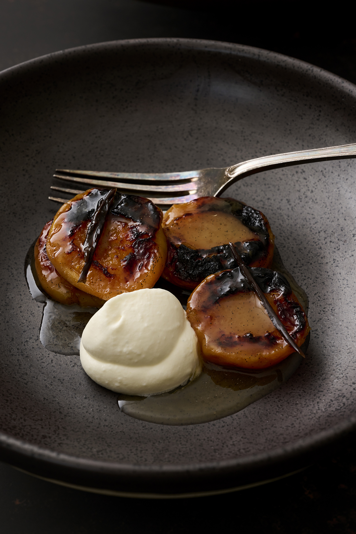 Roasted apricots with lemon posset
