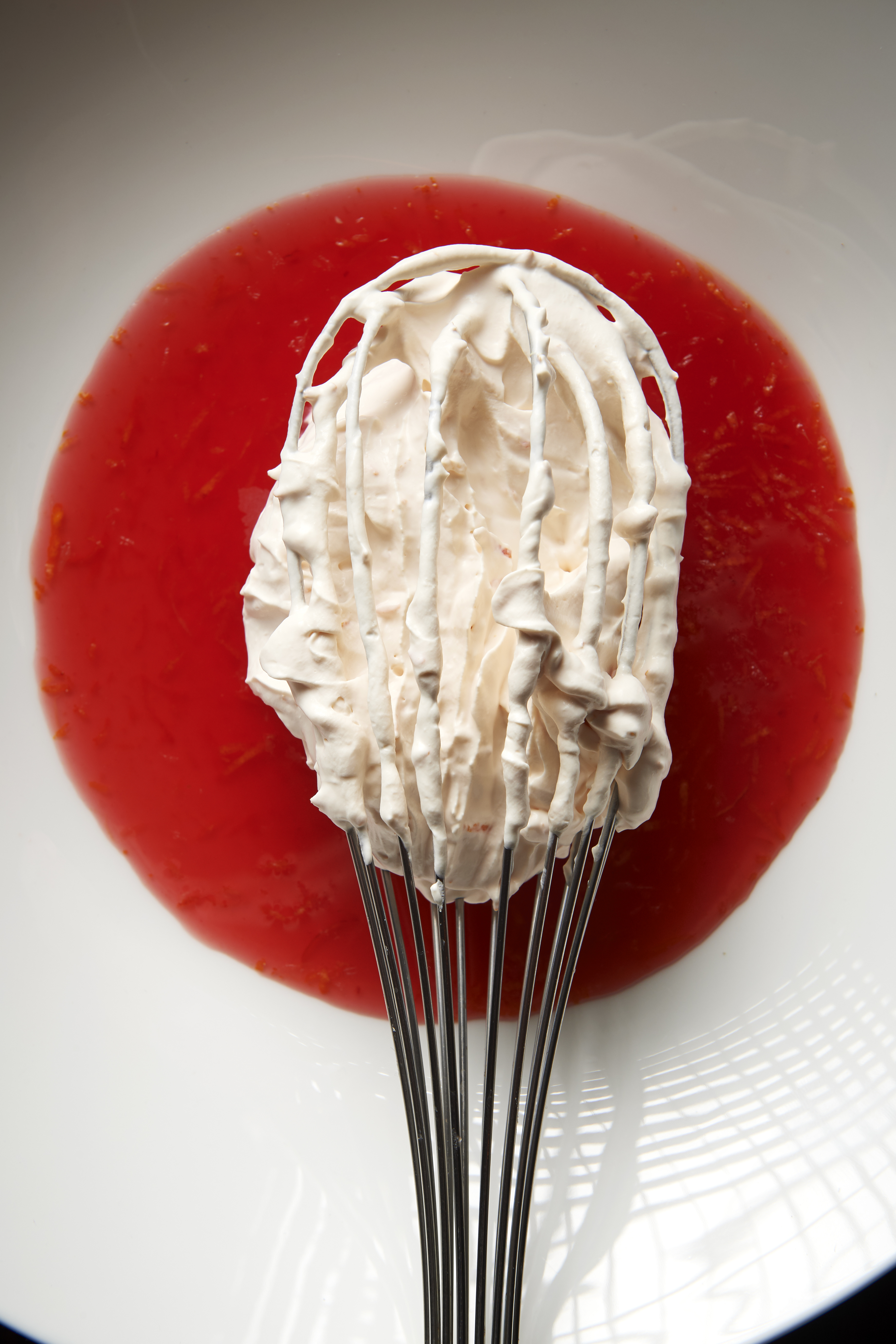 Blood orange fool and Madeira cake