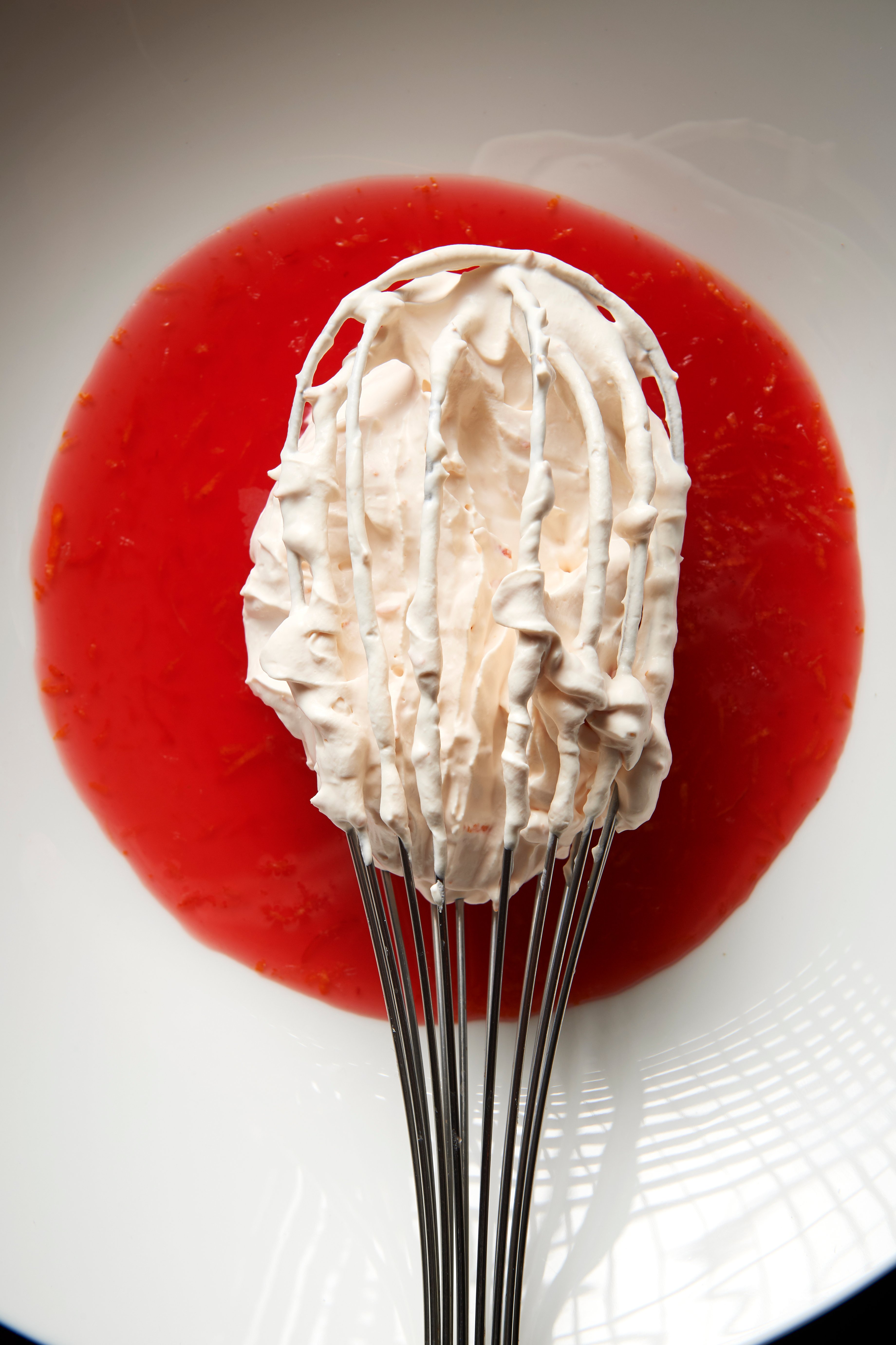 Blood orange fool and Madeira cake