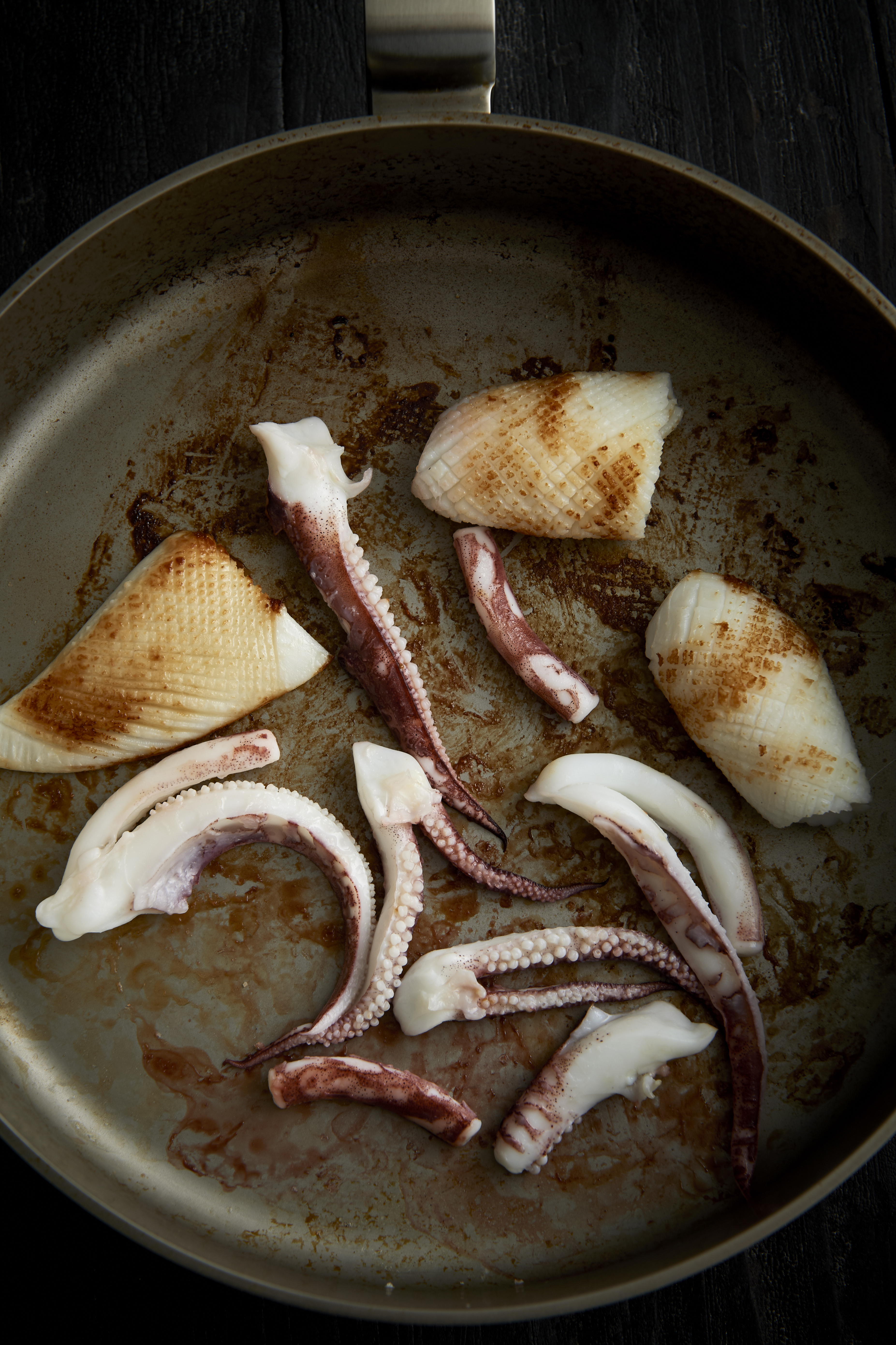 Grilled calamari with fried bread and nduja