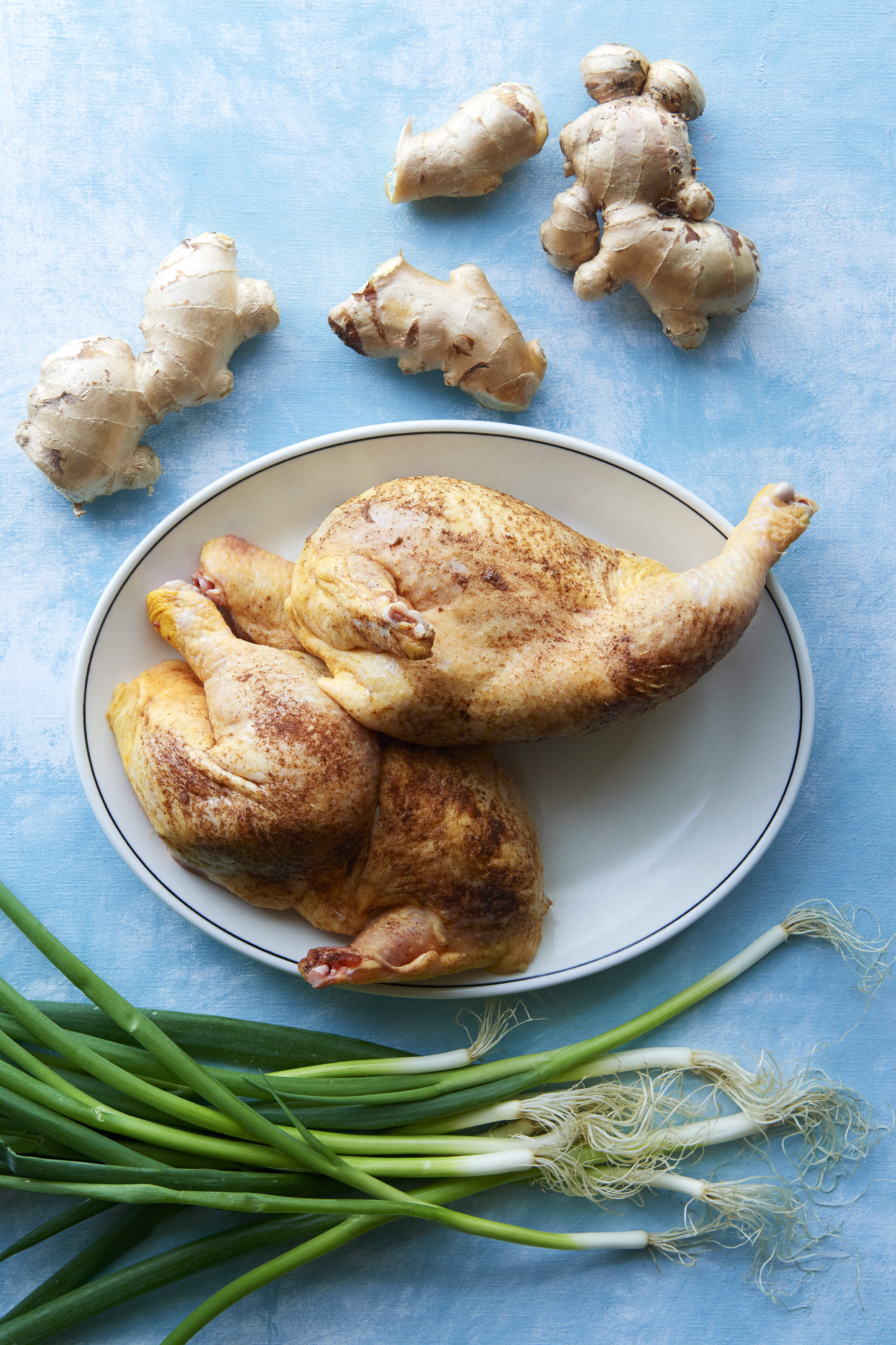 Steamed five-spice chicken and egg fried rice