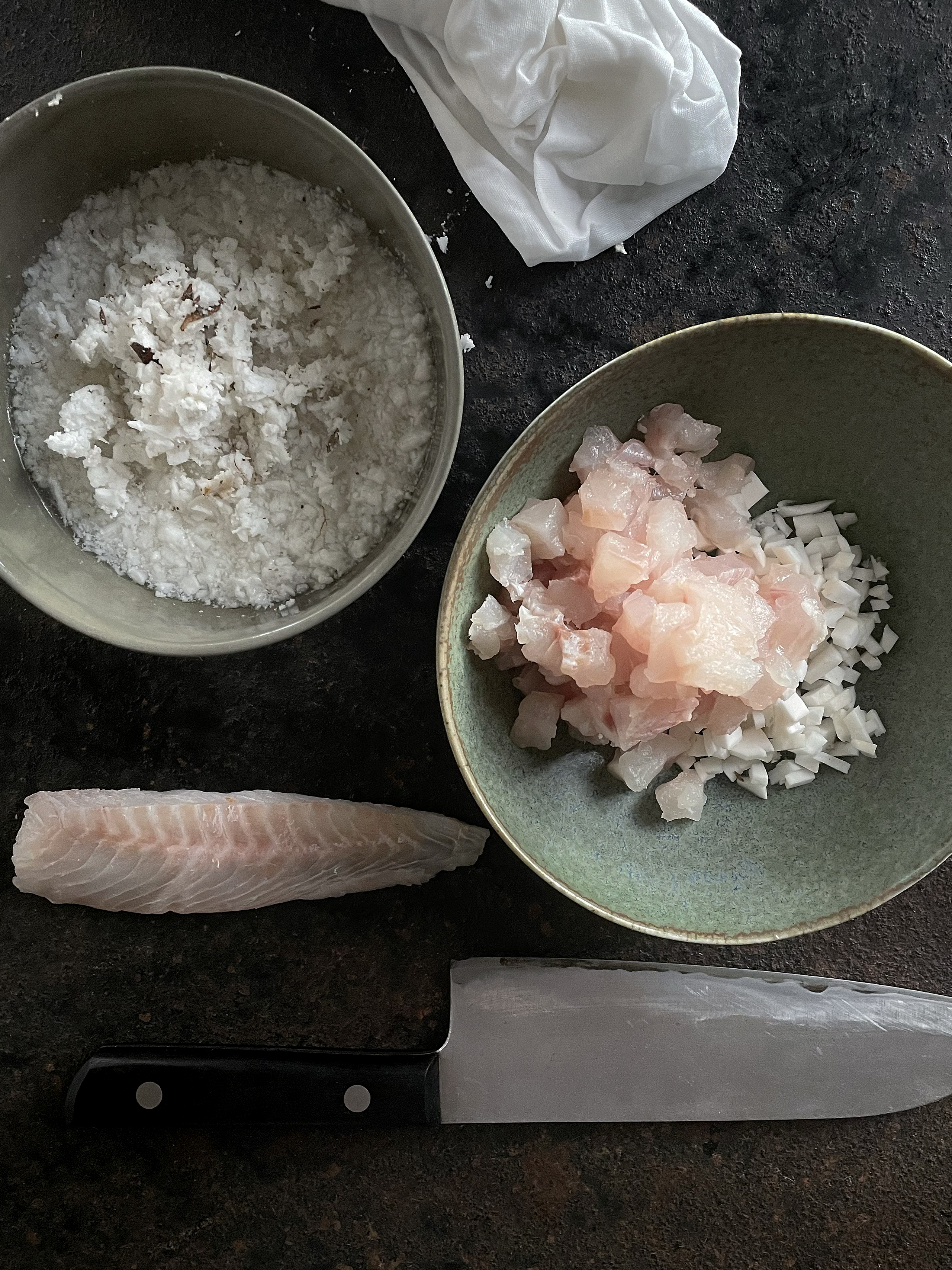 Snapper and coconut ceviche