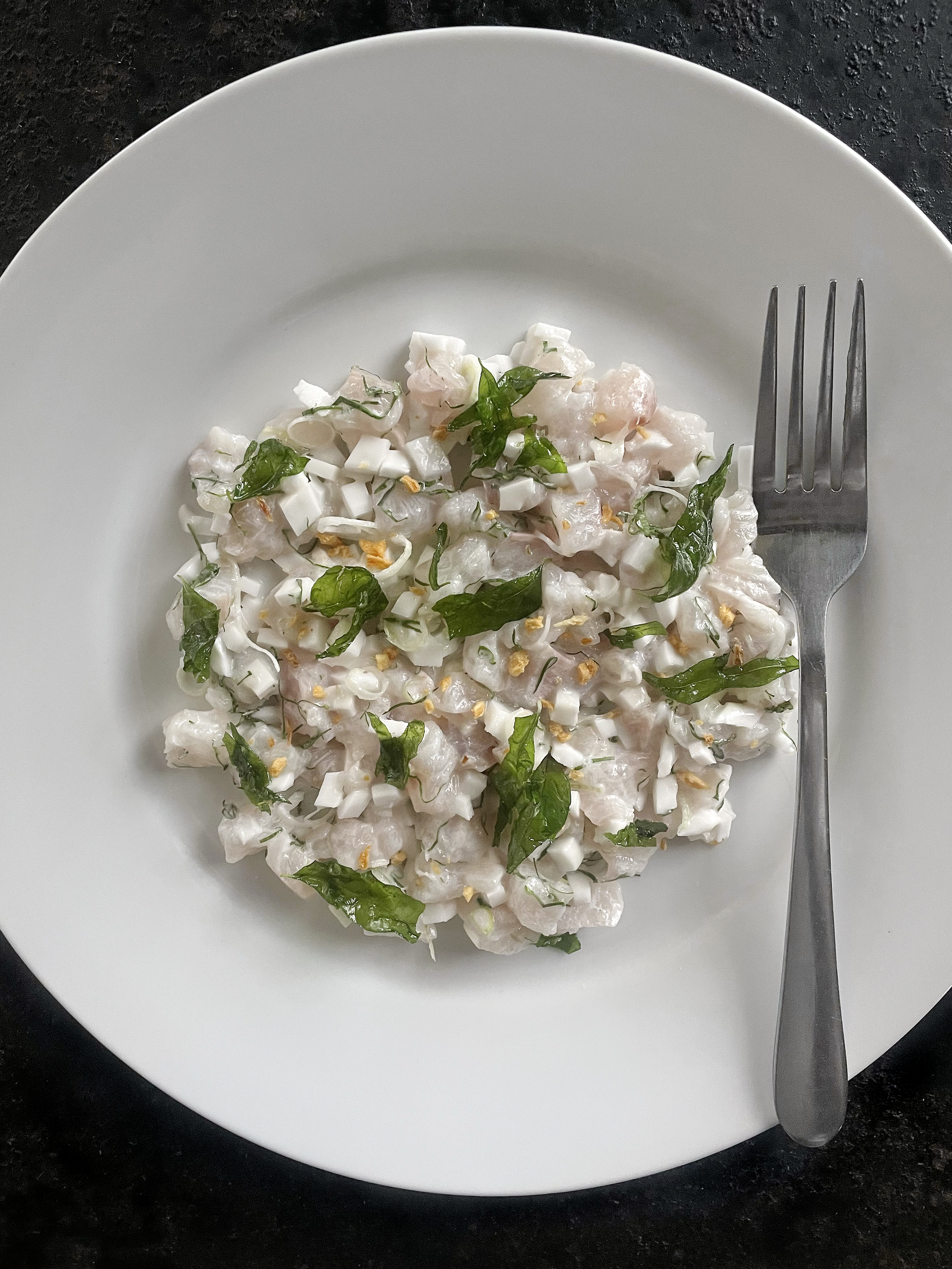 Snapper and coconut ceviche