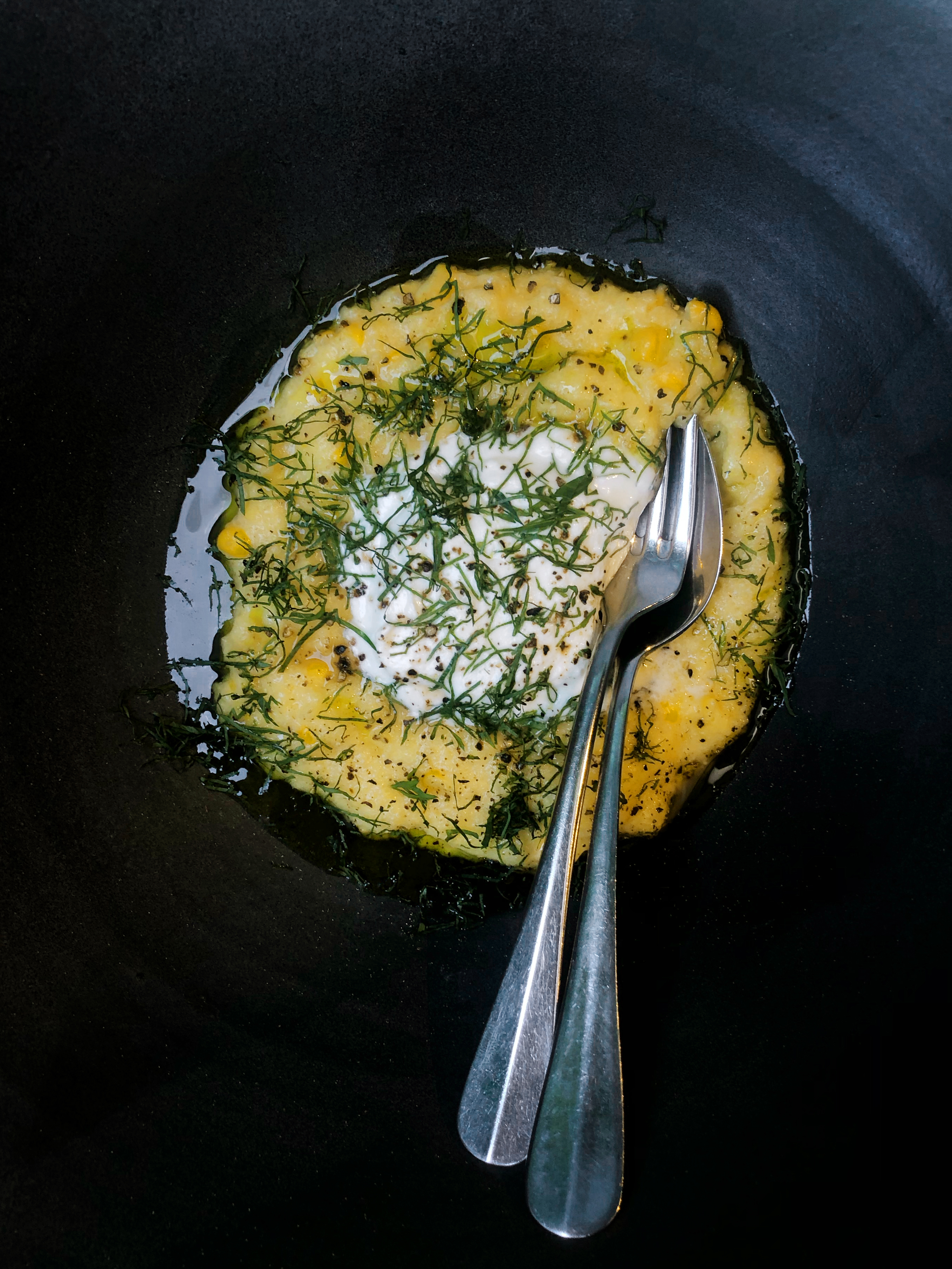 Fresh corn polenta