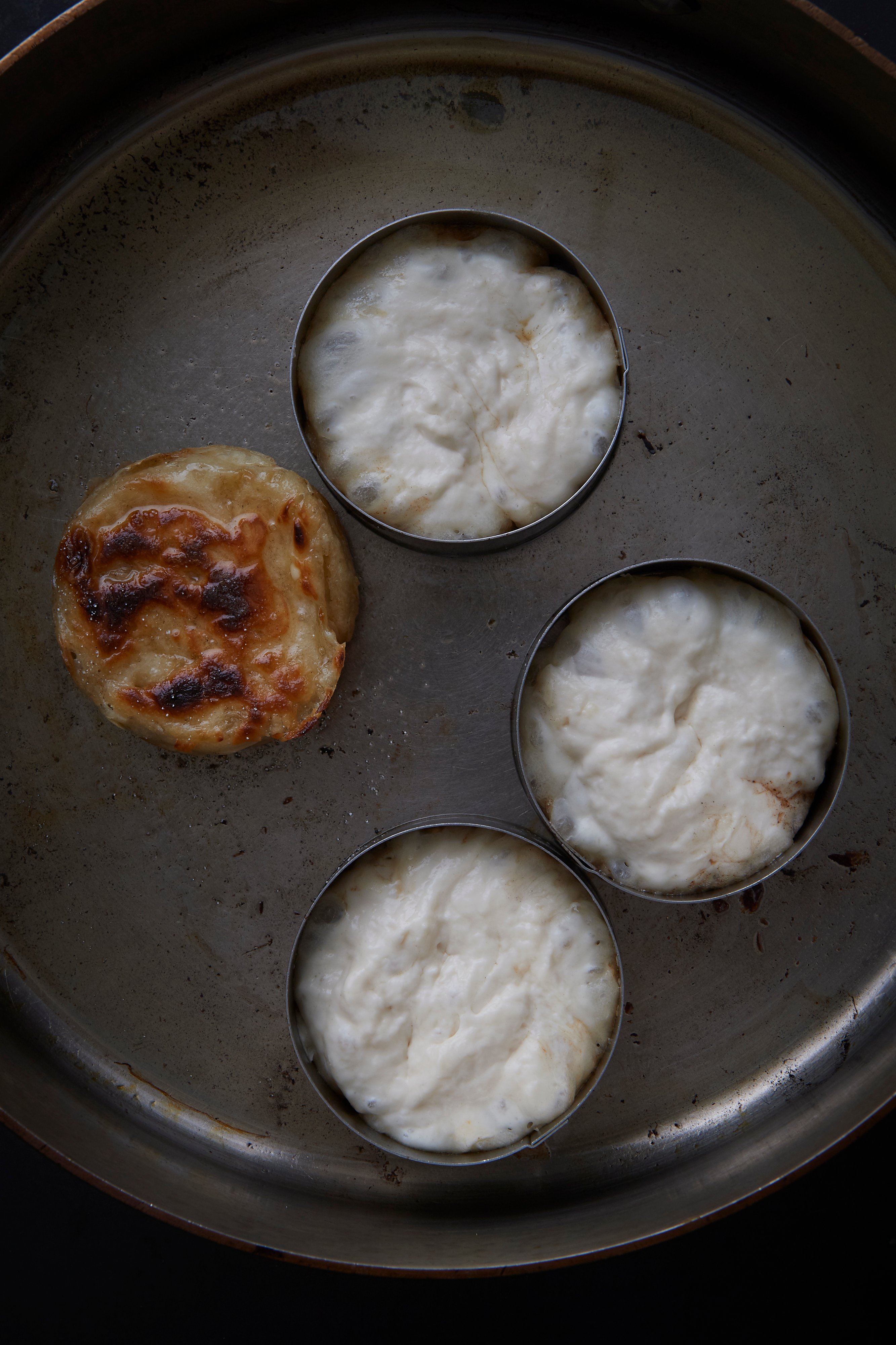 Crumpets with hot-smoked trout