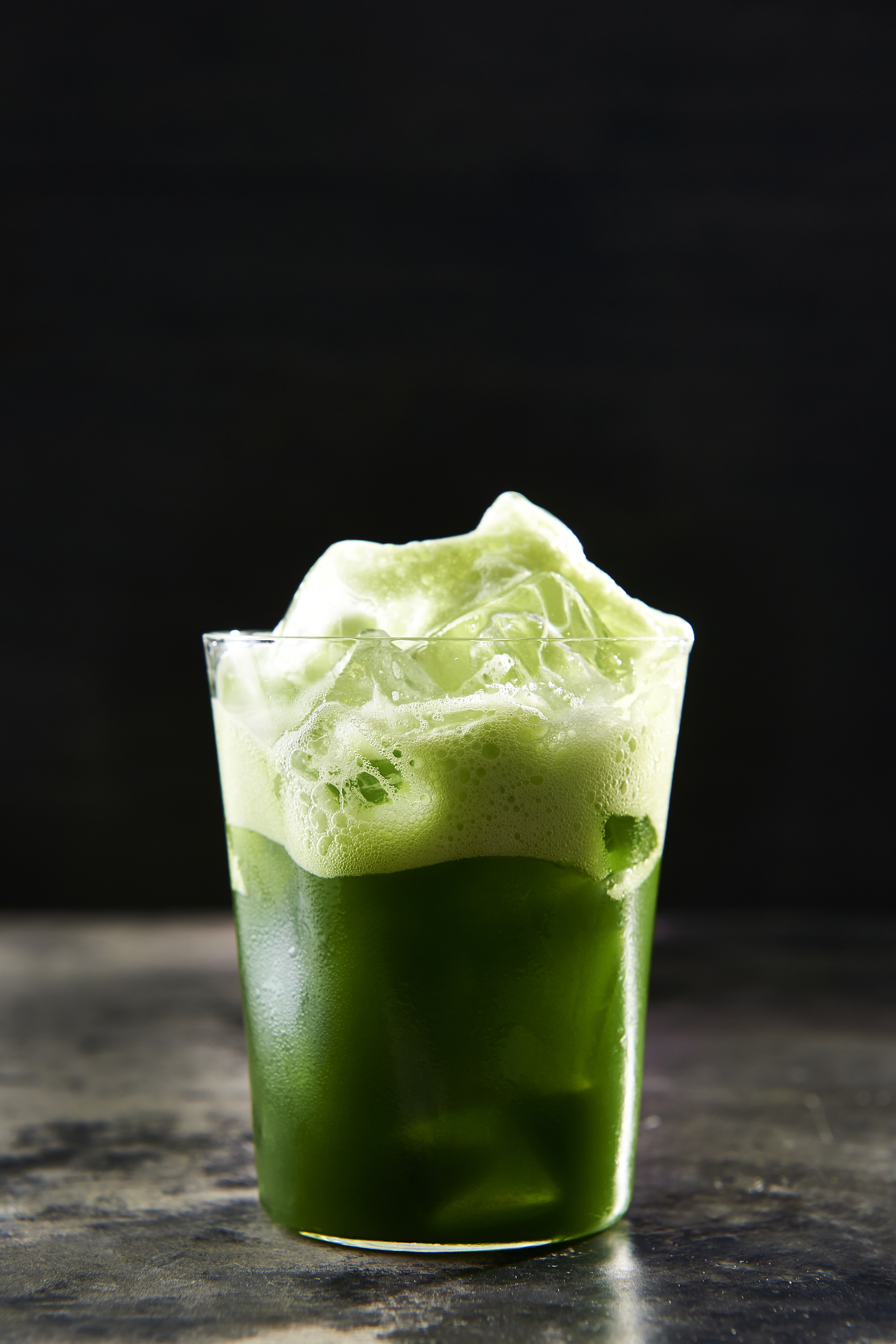 Refreshing cucumber cocktail and whipped cod roe dip