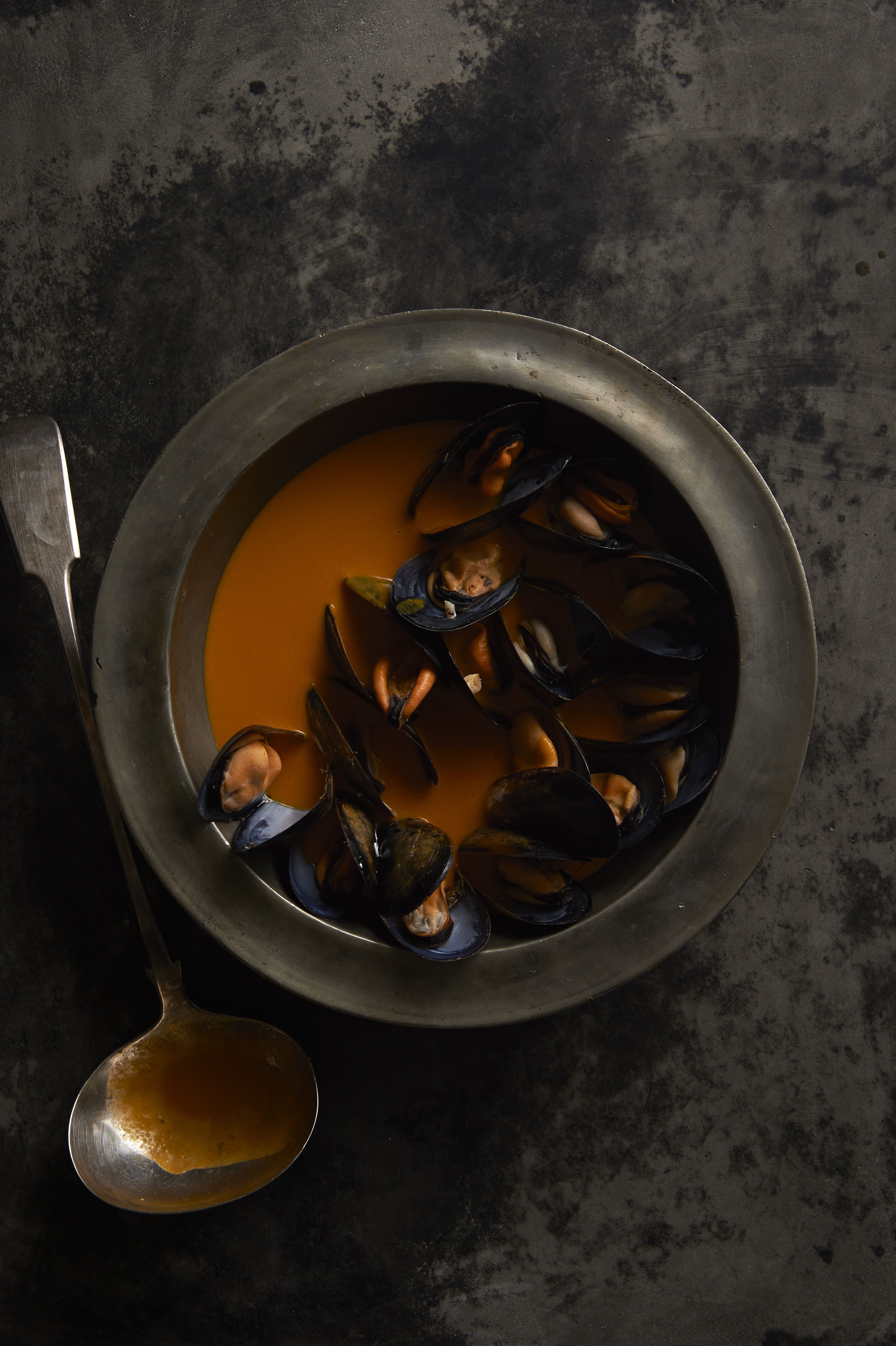 Soup: chestnut, celeriac and cabbage, and curry and mussel
