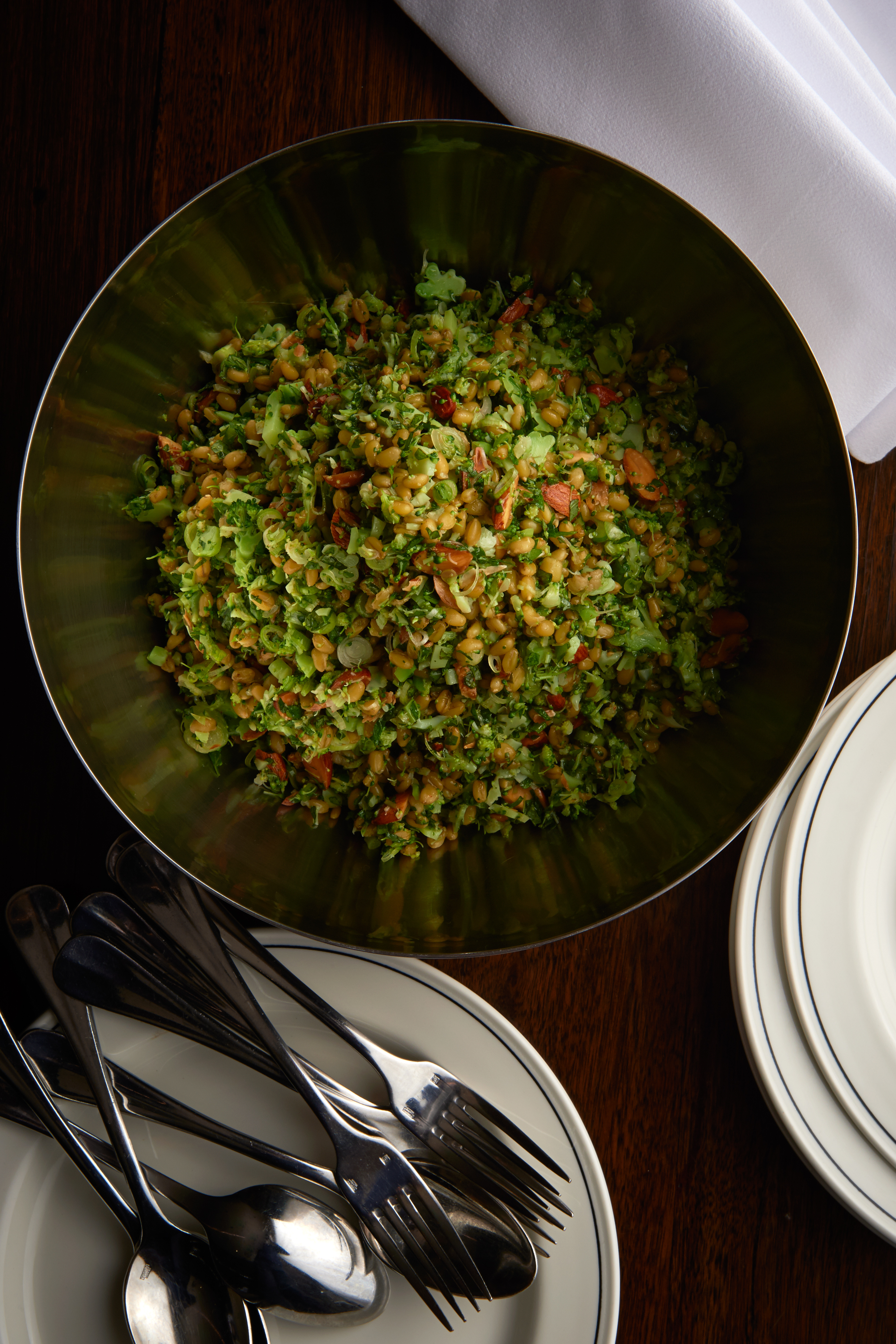 Broccoli and freekeh salad