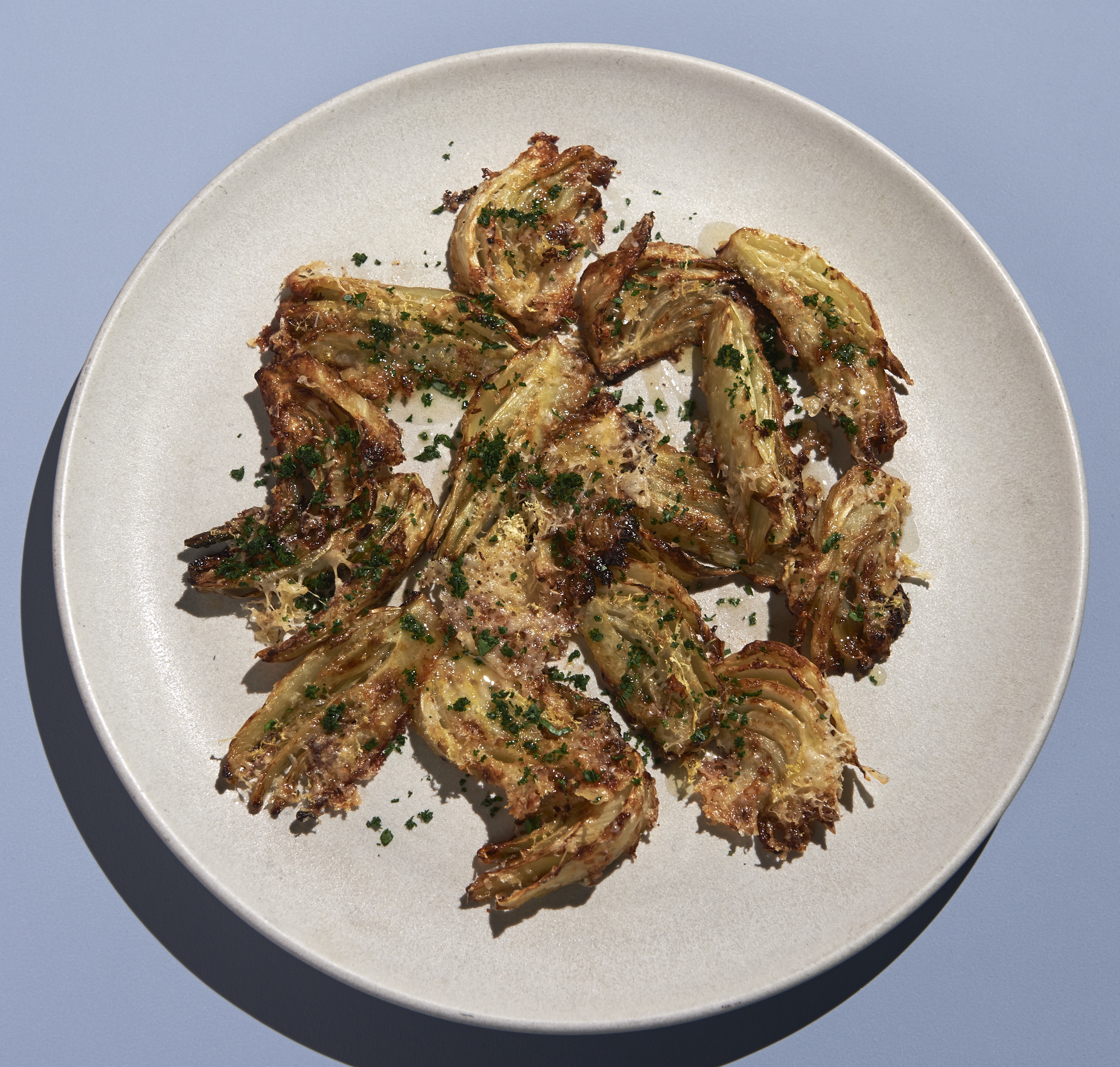 Roast chicken with fennel gratin
