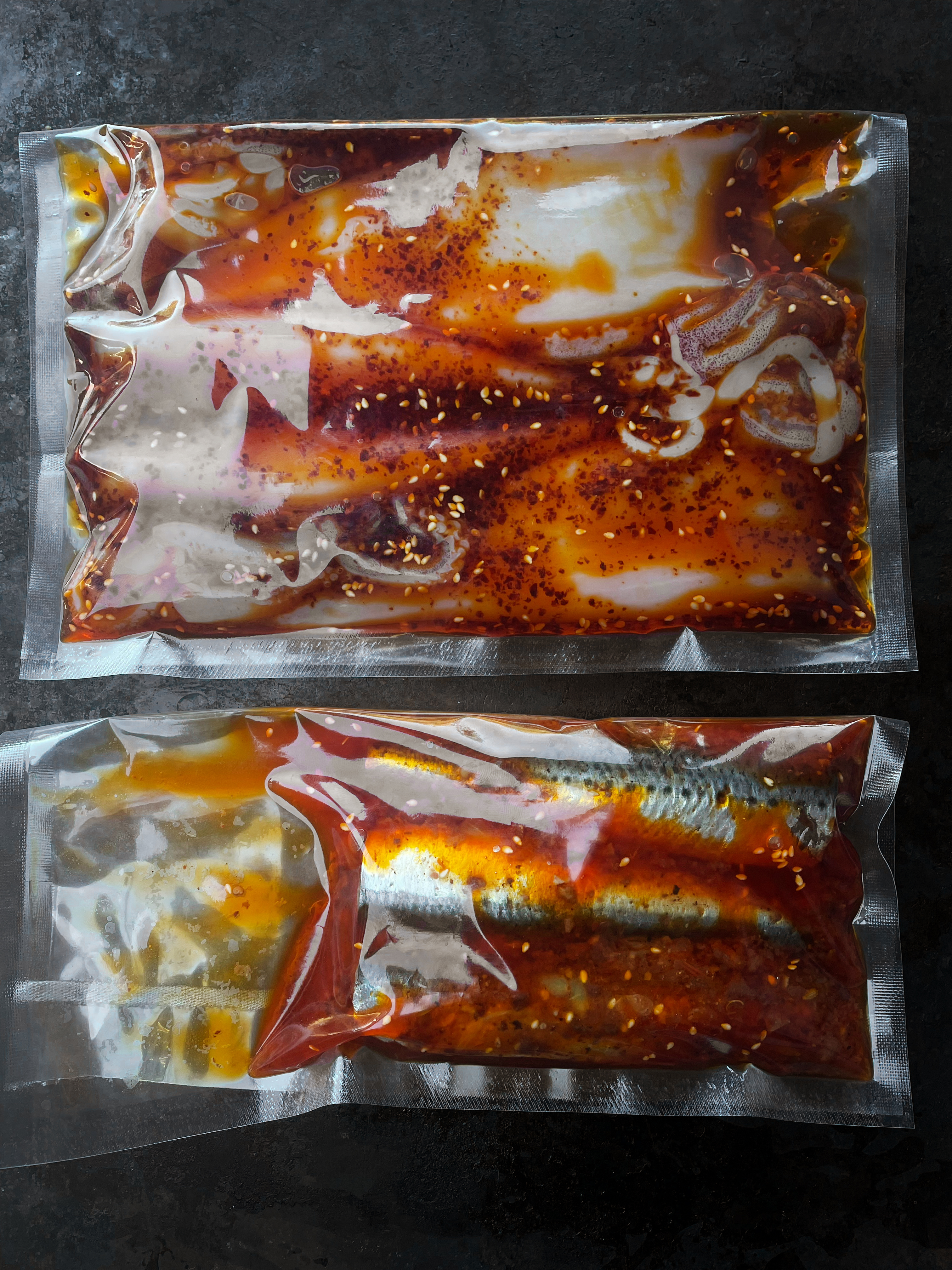 Preserved sardines and squid (conservas)