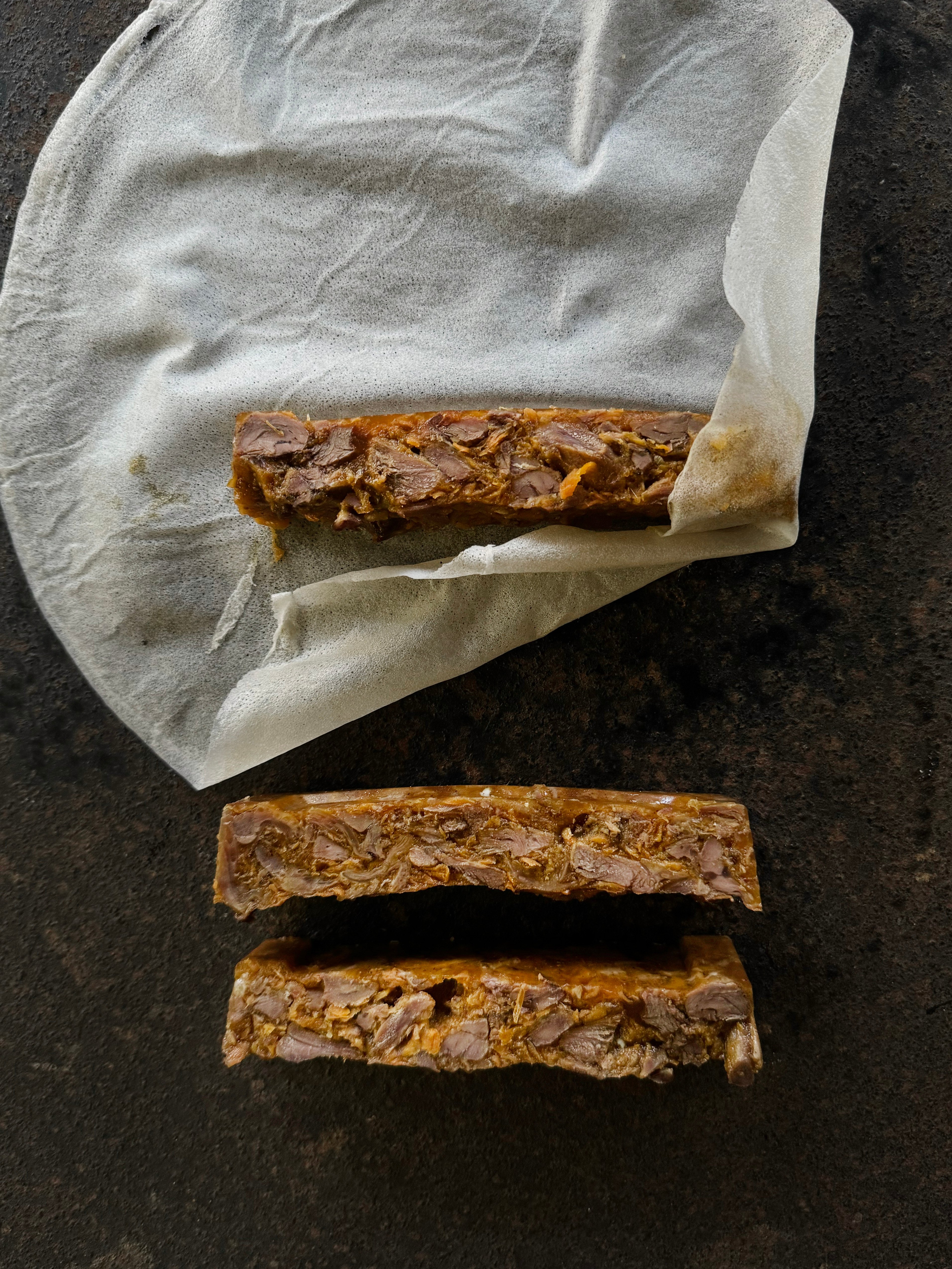 Kangaroo tail in brik pastry
