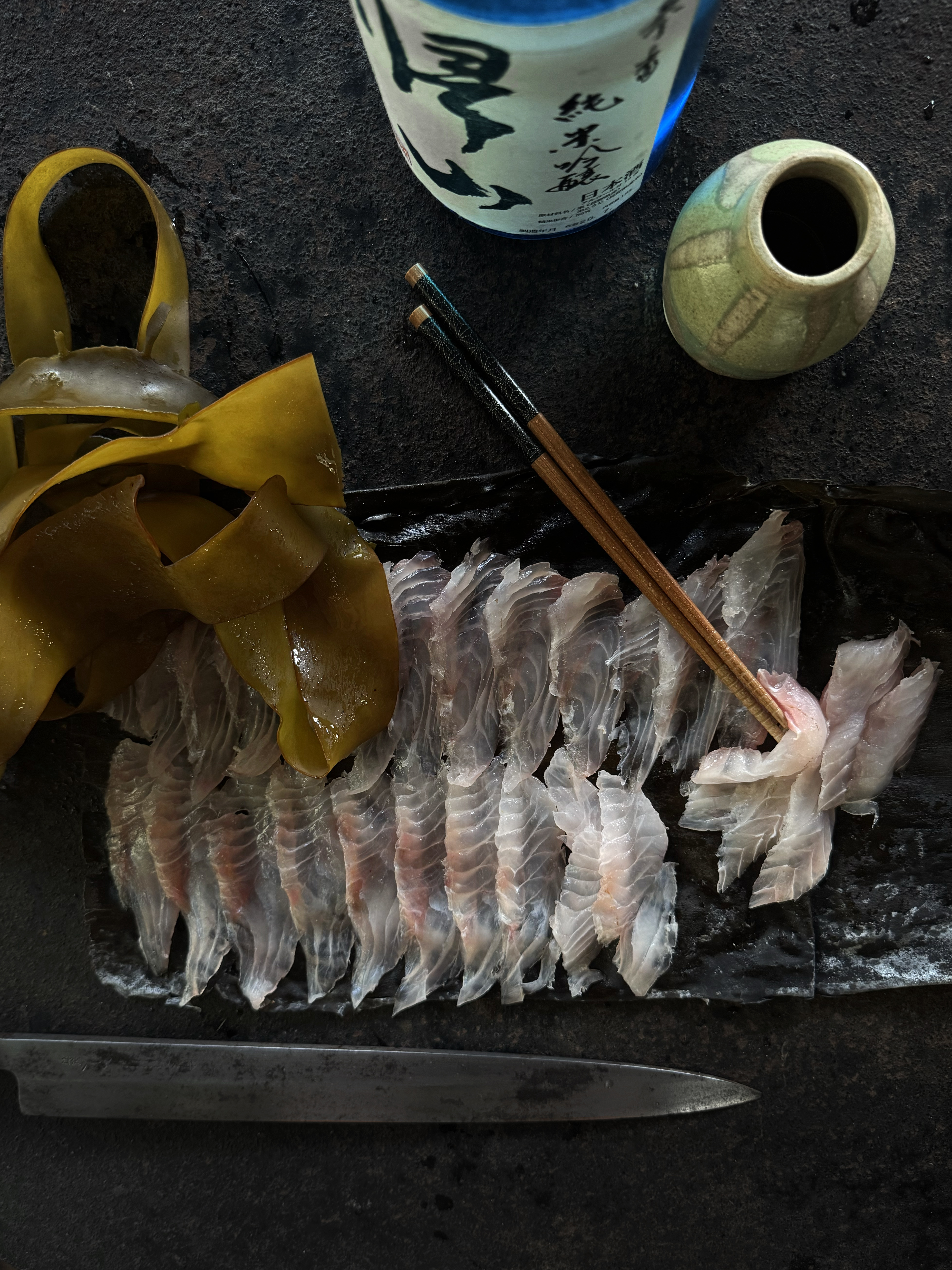 Snapper cured in kelp