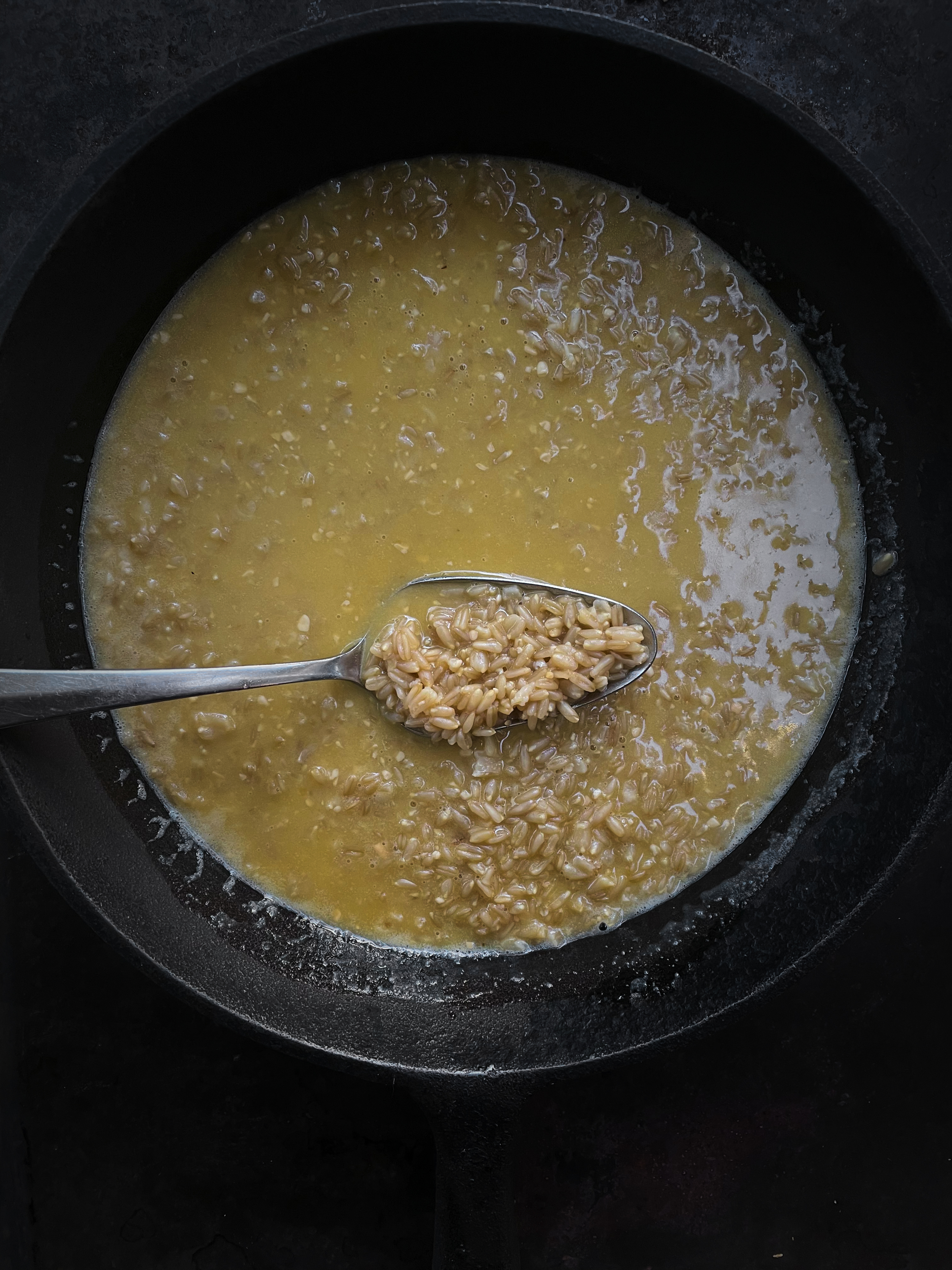 Oyster mushrooms and buckwheat porridge with miso, seaweed and truffle