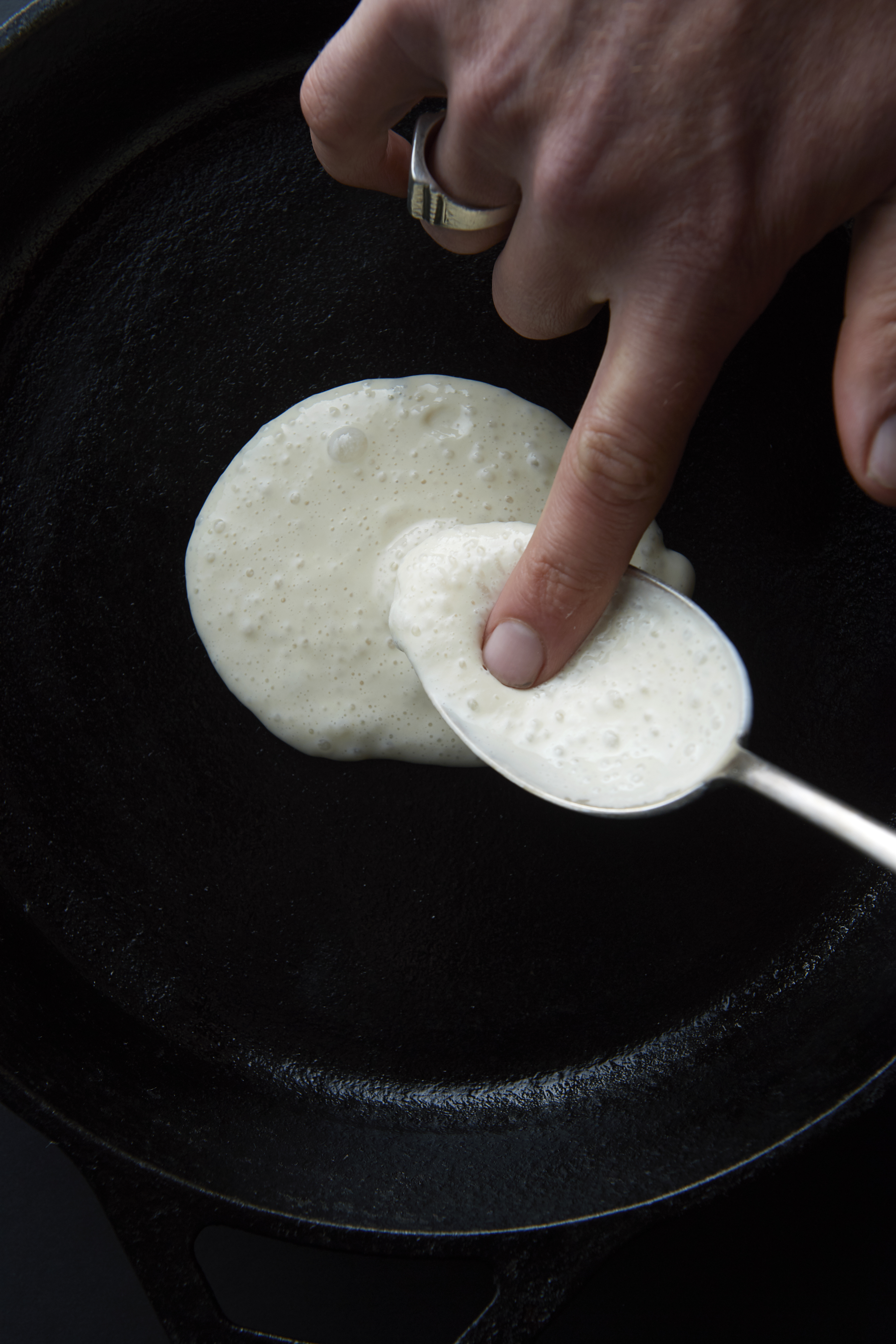 Spring milk ricotta with honey and kunzea pikelets