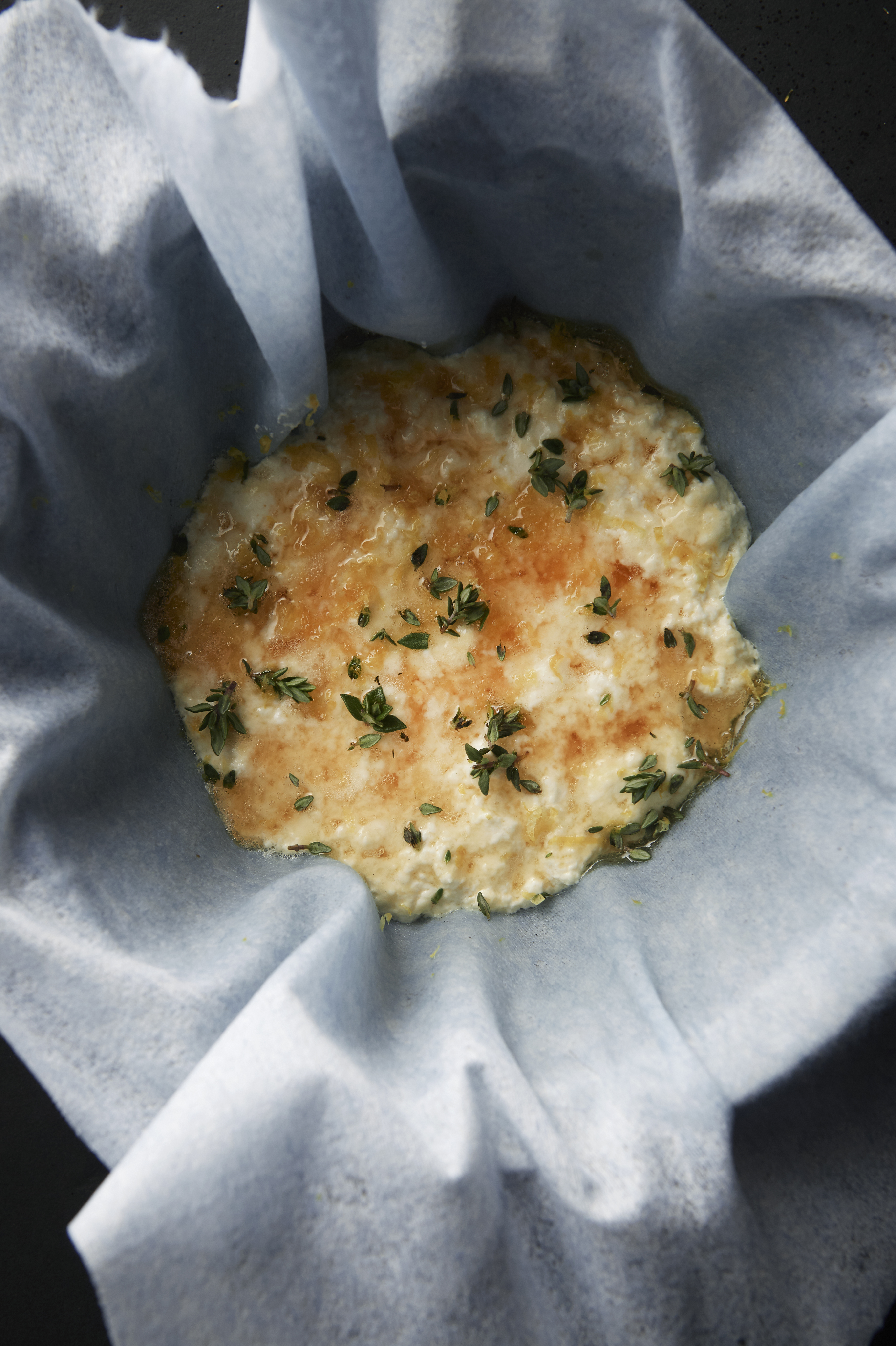 Spring milk ricotta with honey and kunzea pikelets