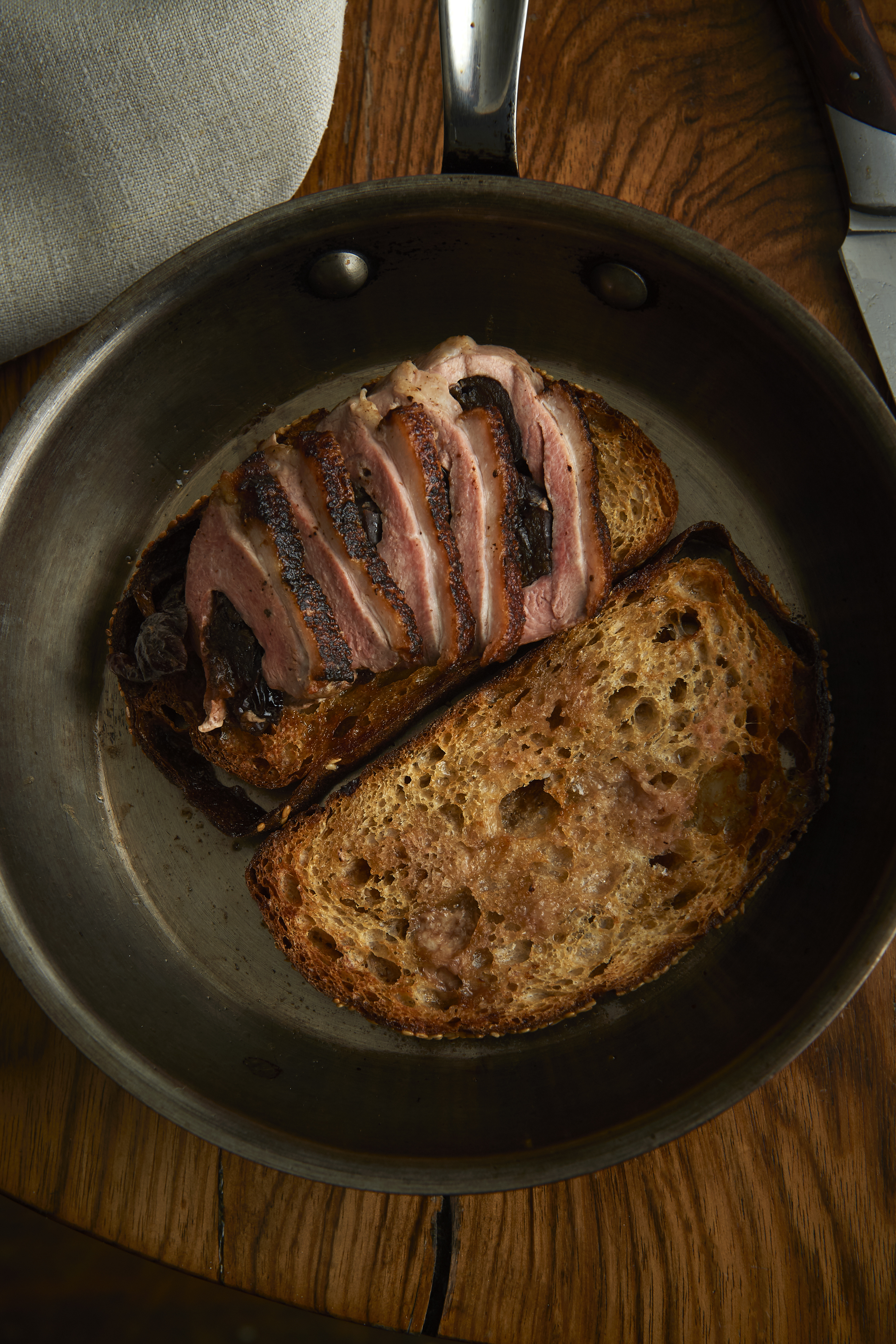 Duck breasts stuffed with prunes