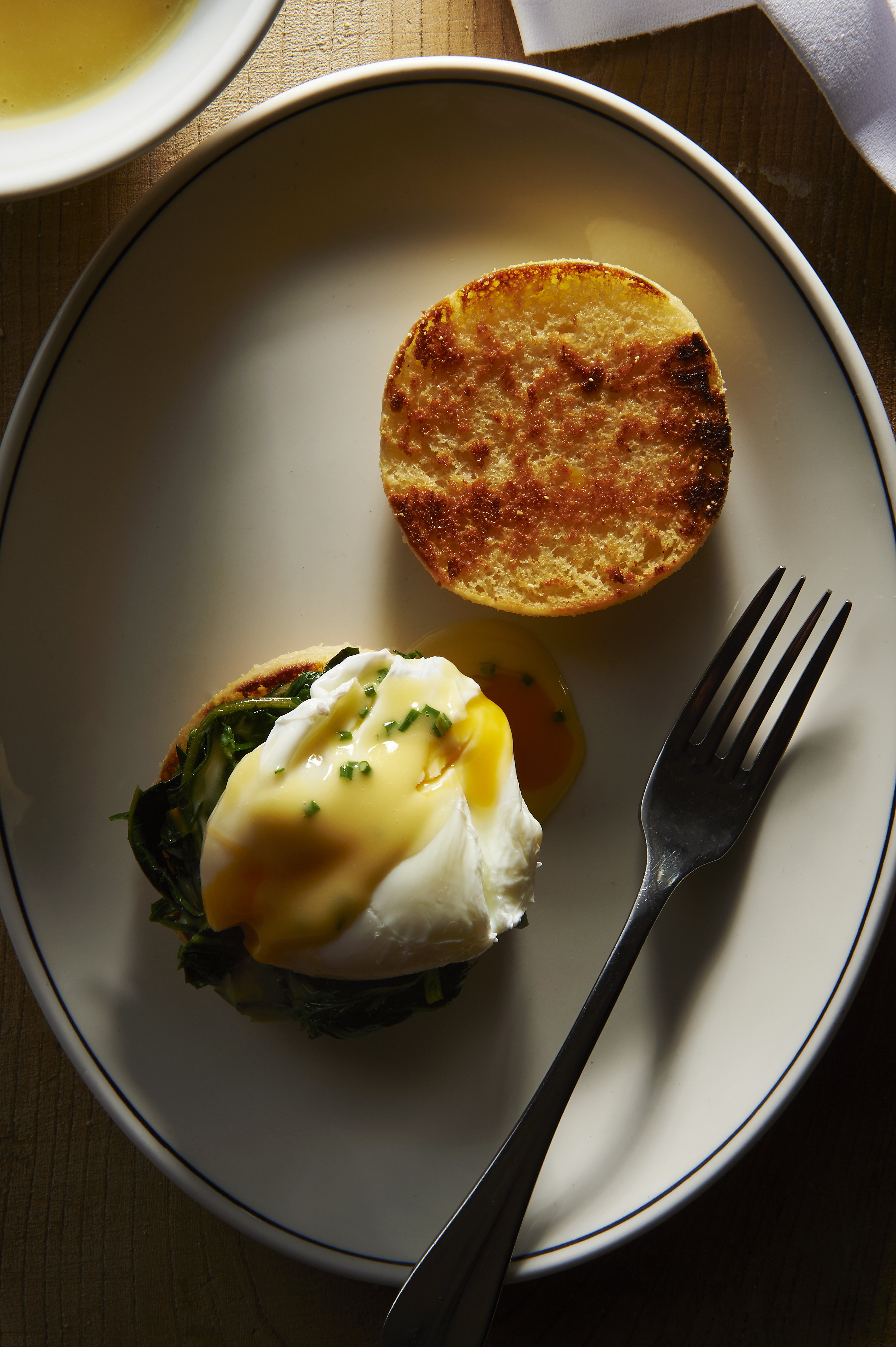 English muffins with lemon butter sauce