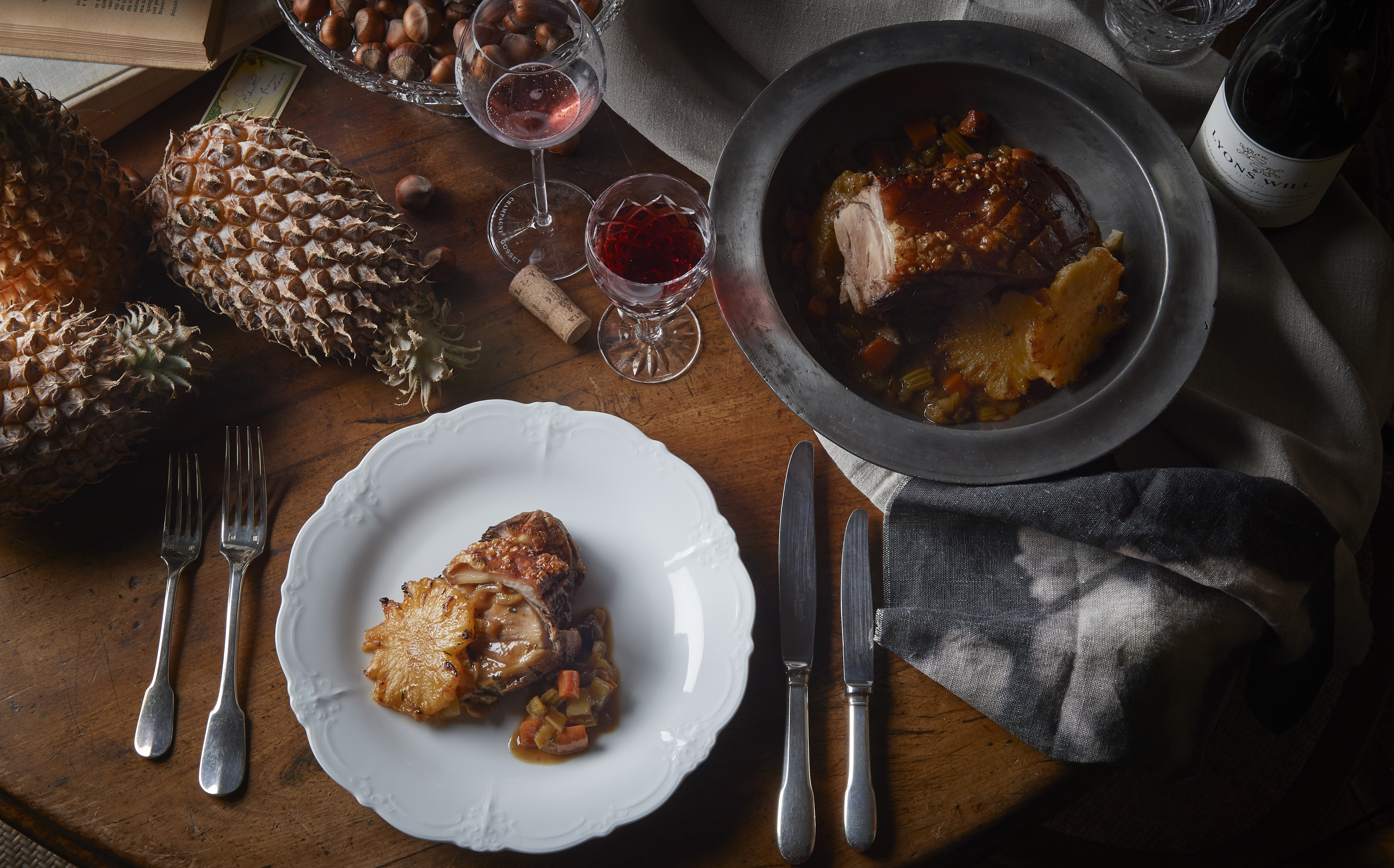 Pork shoulder  and pineapple