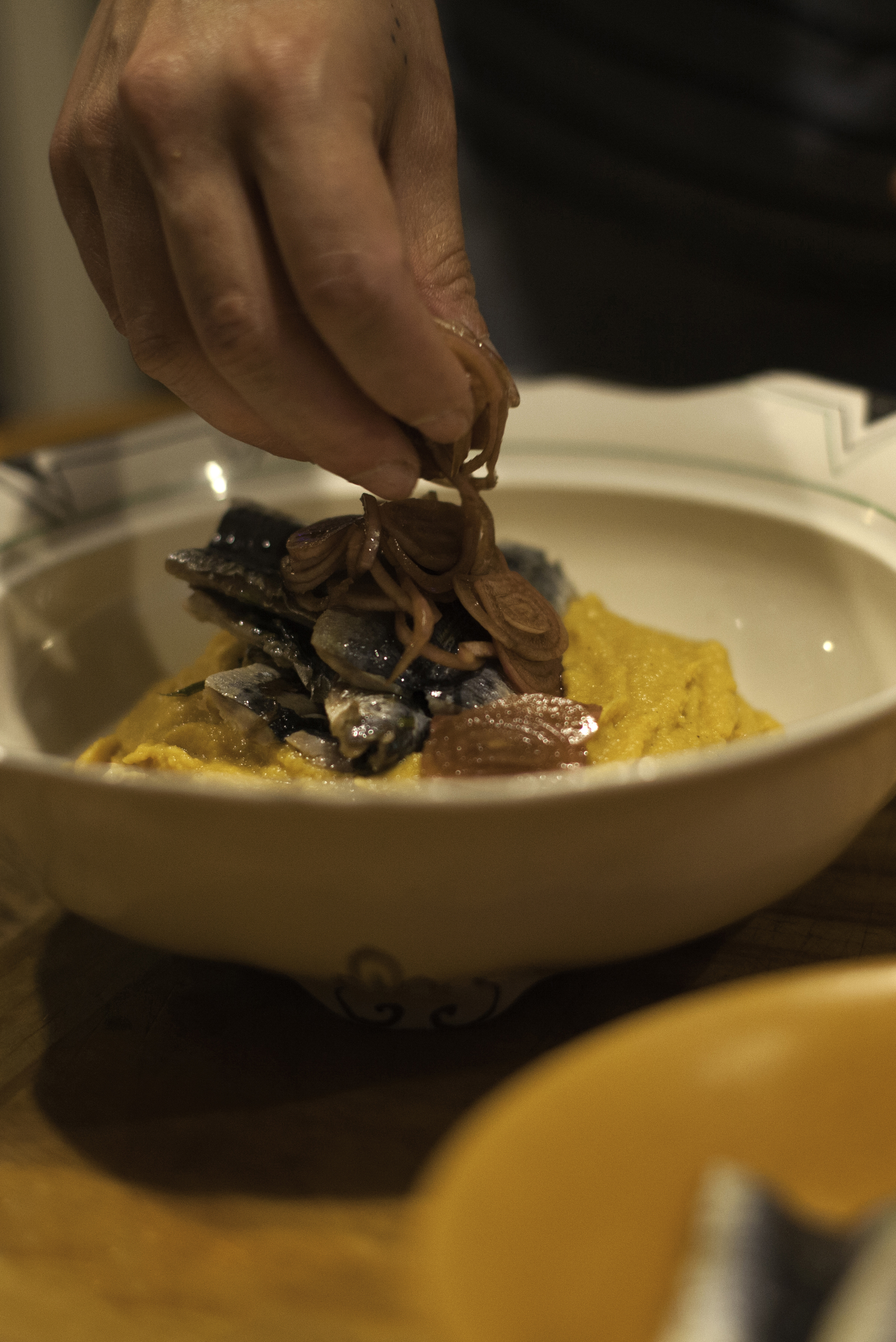 Fava and pickled sardines