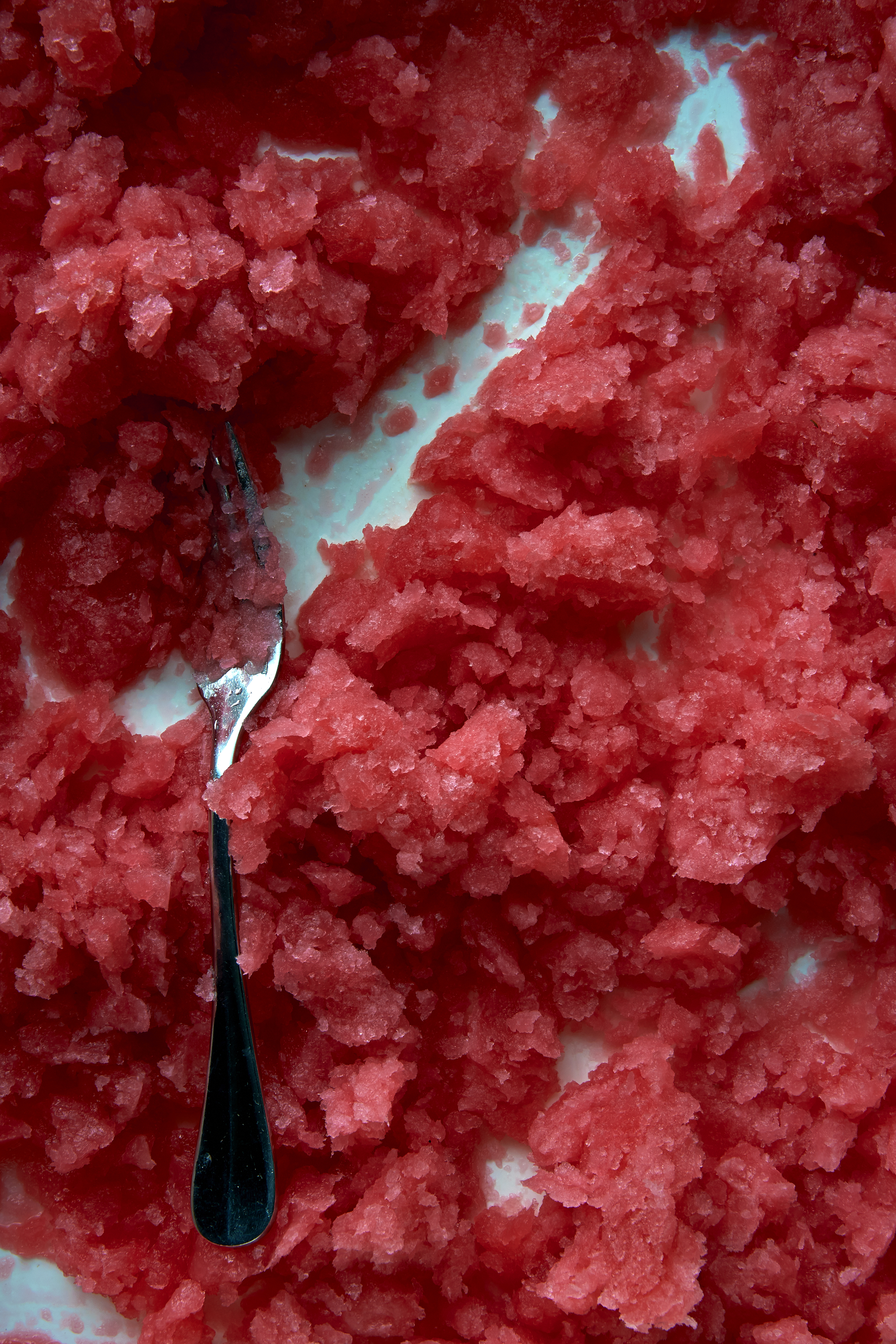 White peach and nectarine salad with Champagne granita