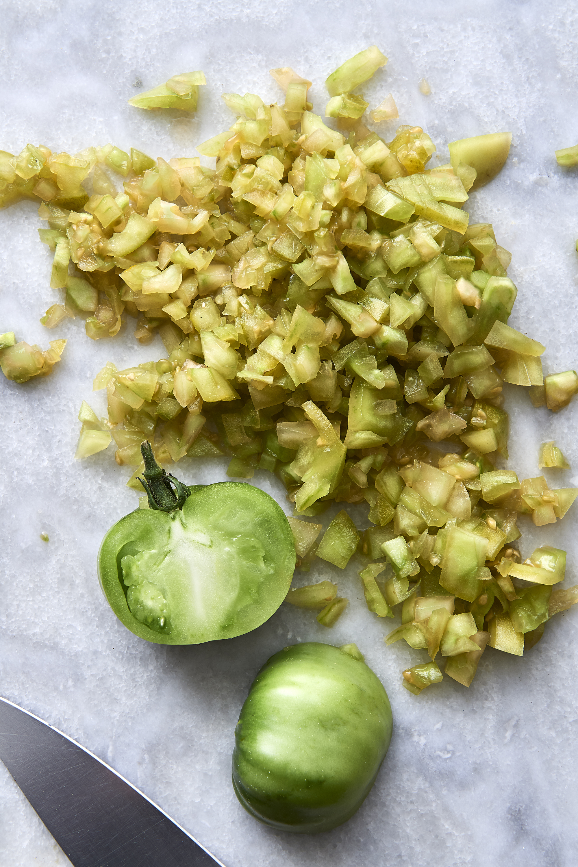 Green tomato cake and green tomato and zucchini relish