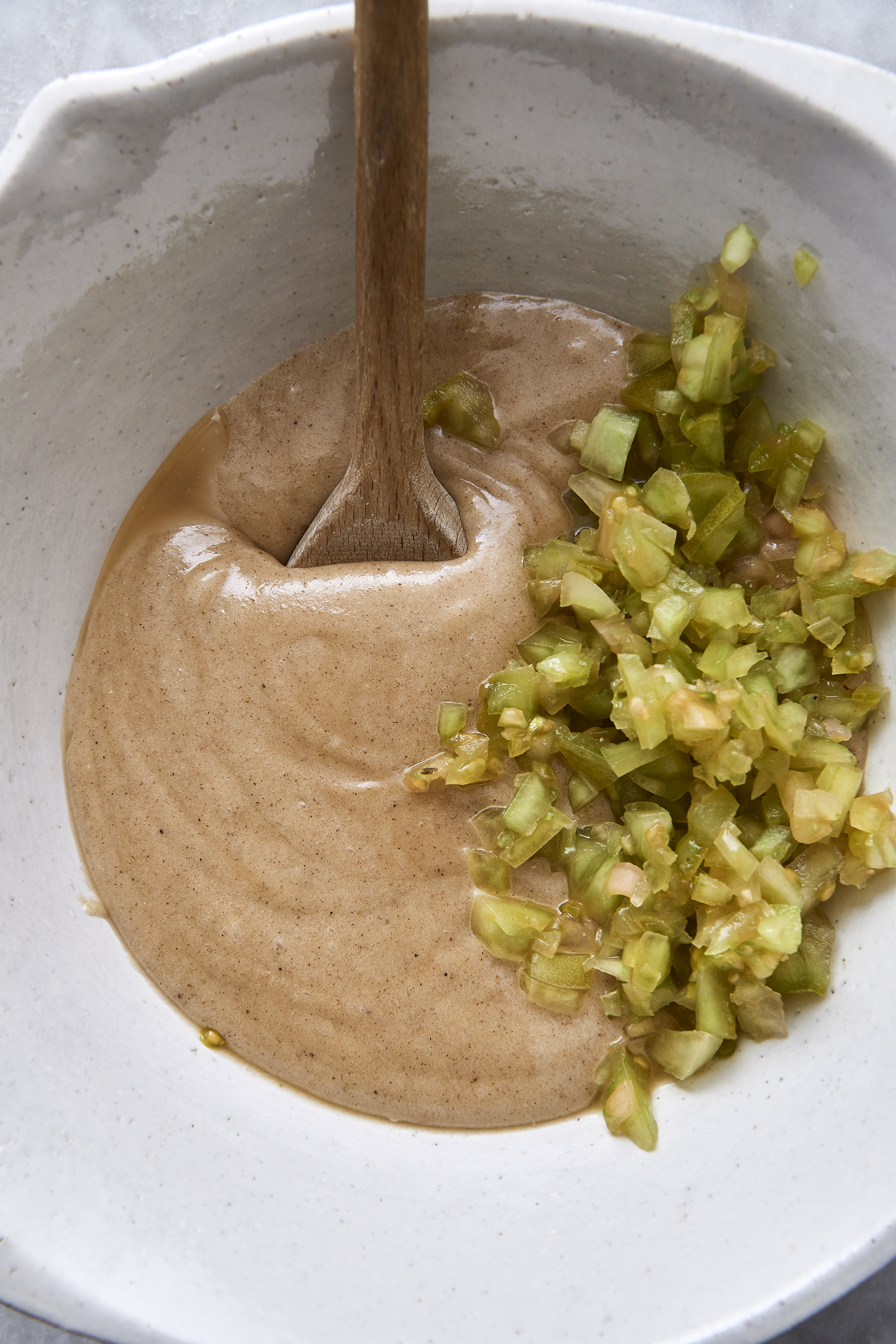 Green tomato cake and green tomato and zucchini relish