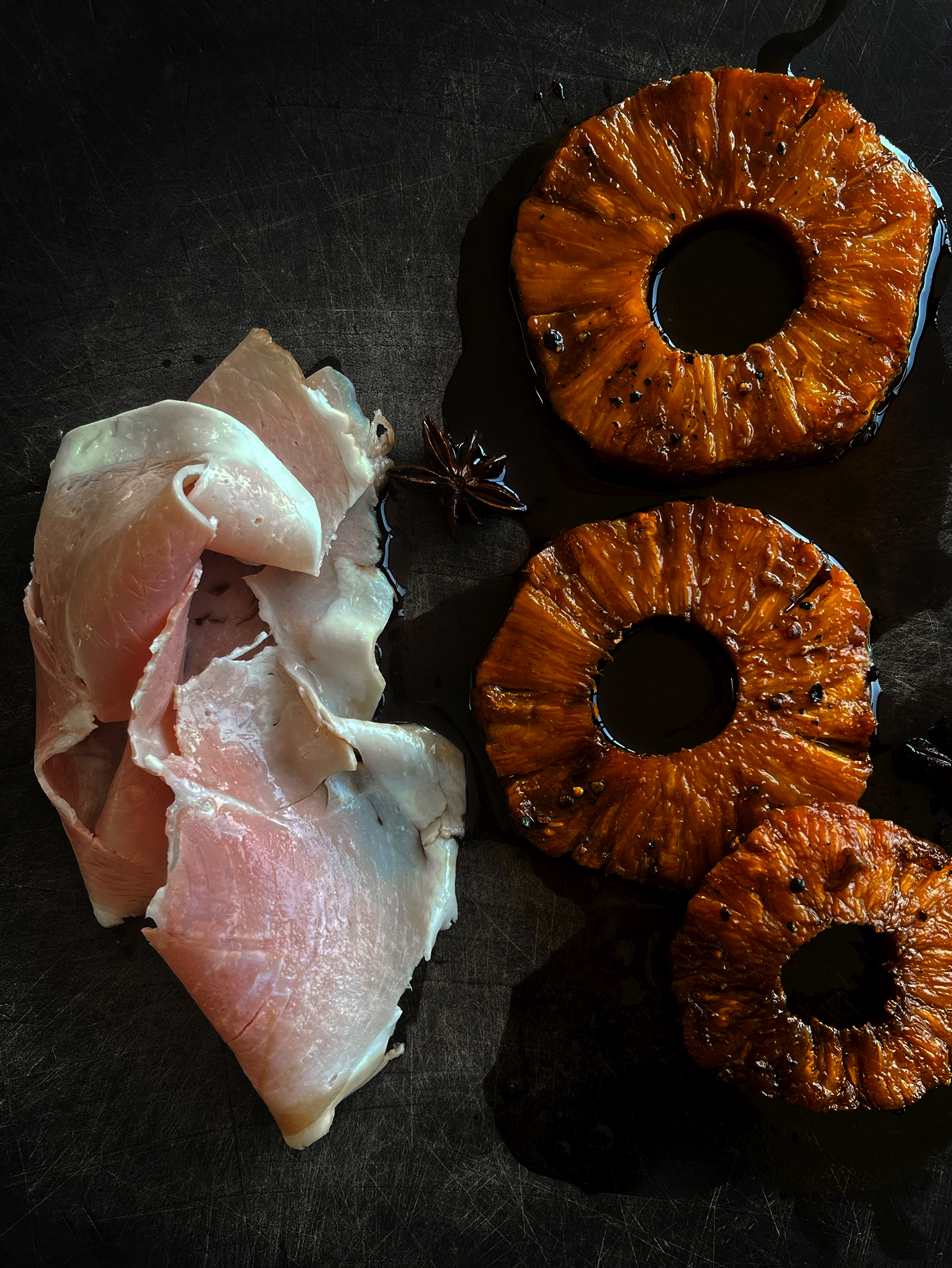 Glazed ham and pineapple croquettes with mustard mayonnaise