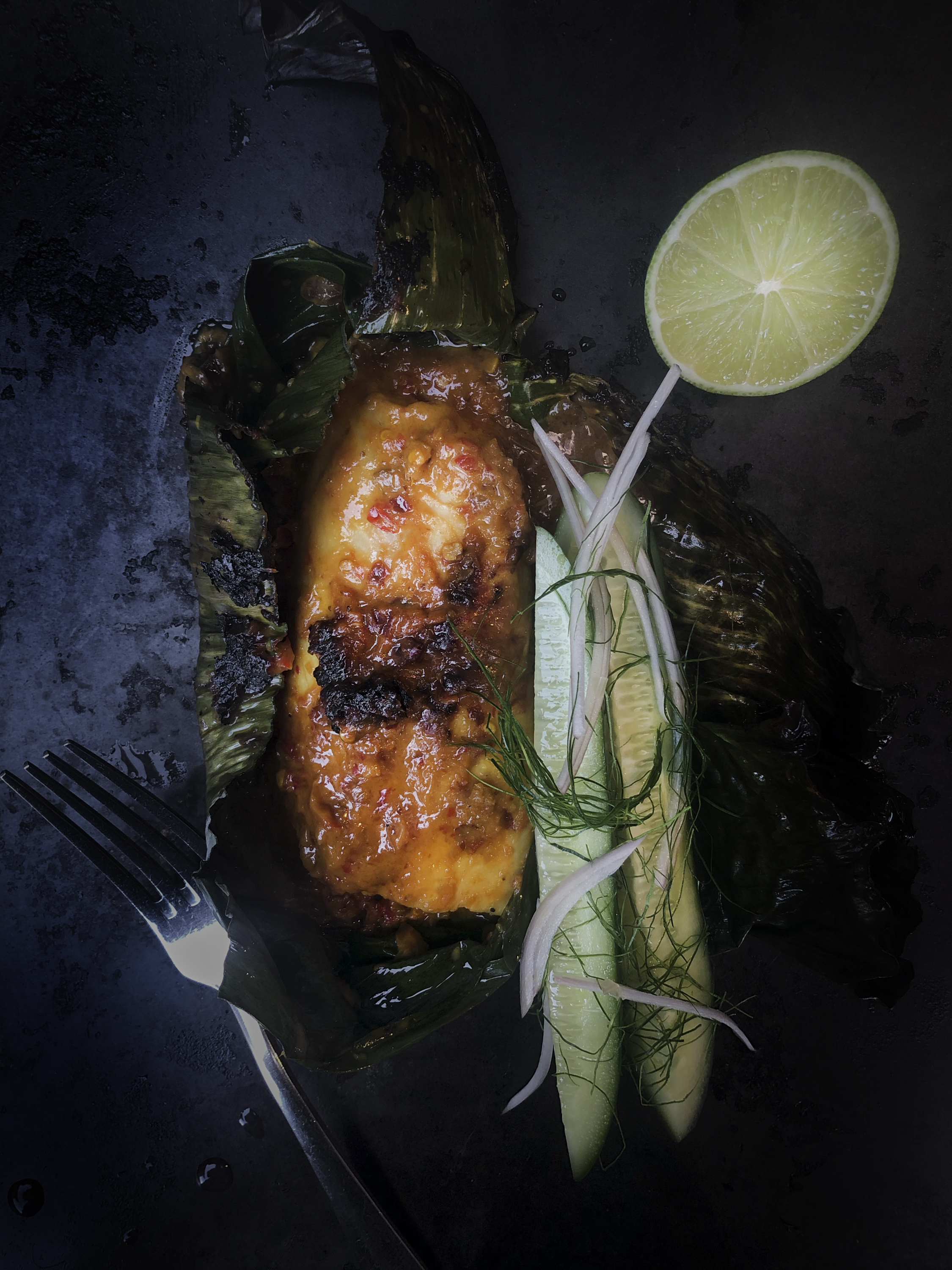 Grilled dry curry fish