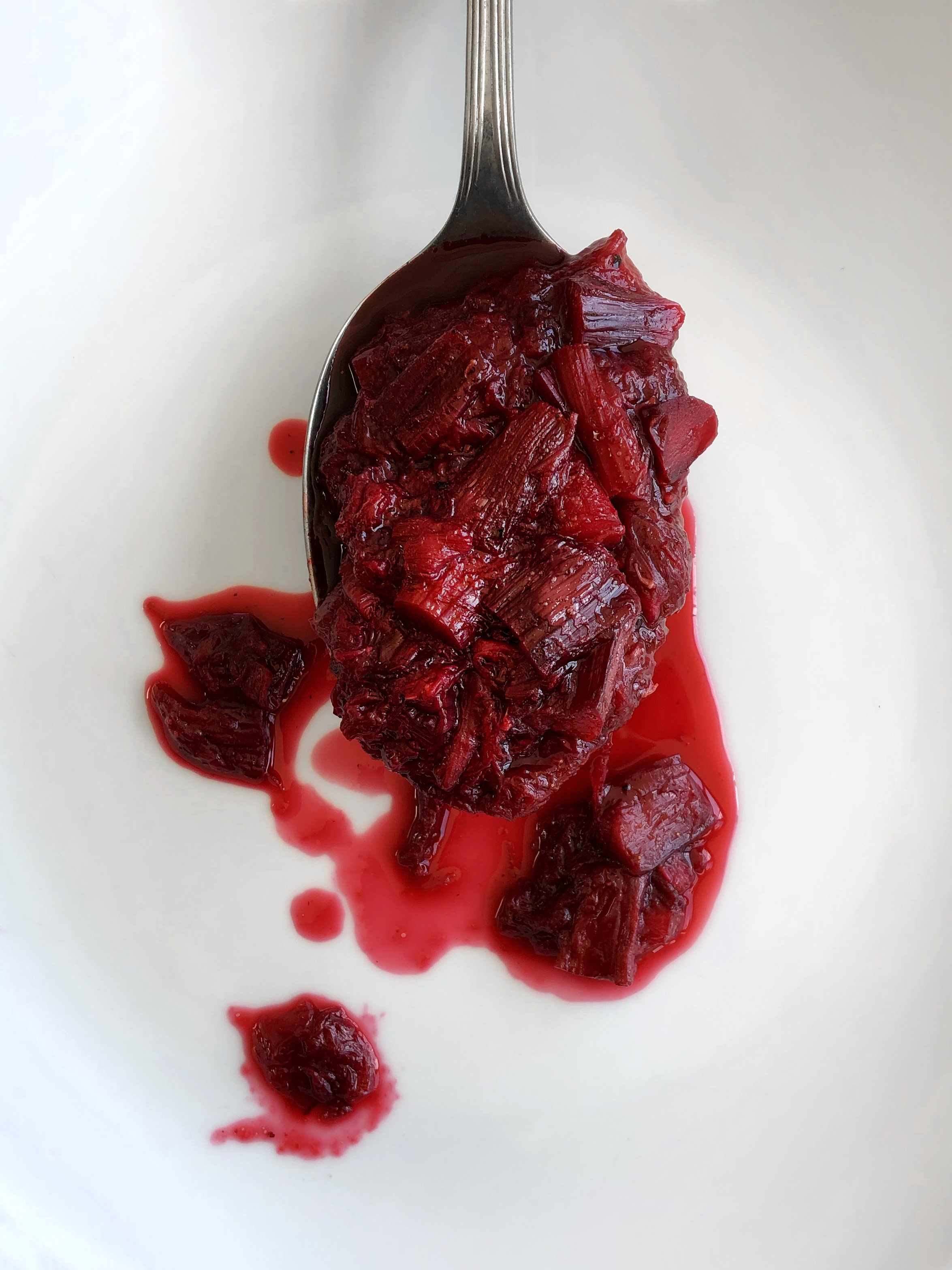Rhubarb compote with fennel pollen