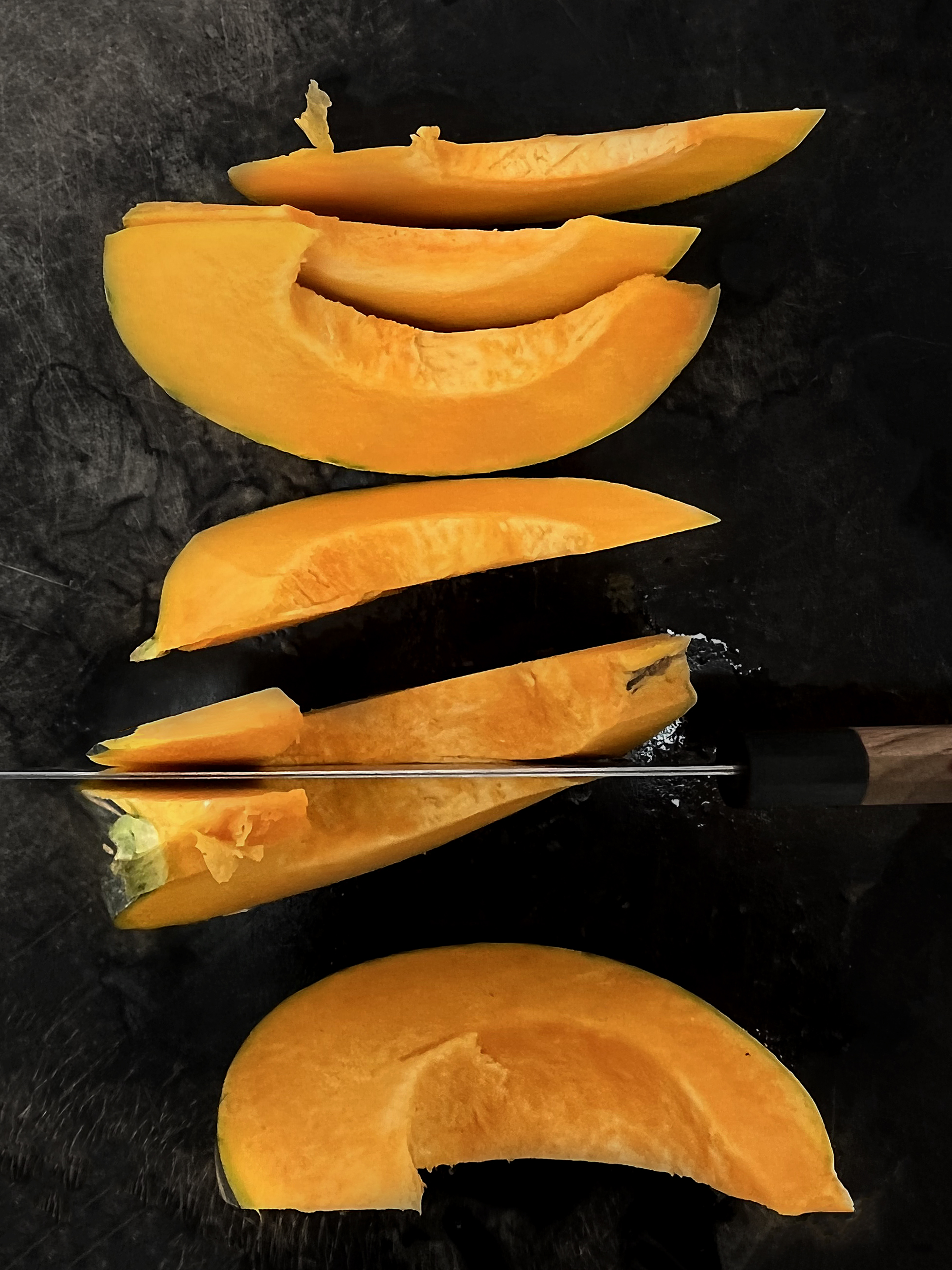 Roasted pumpkin with taleggio cream, sage and curry leaves 