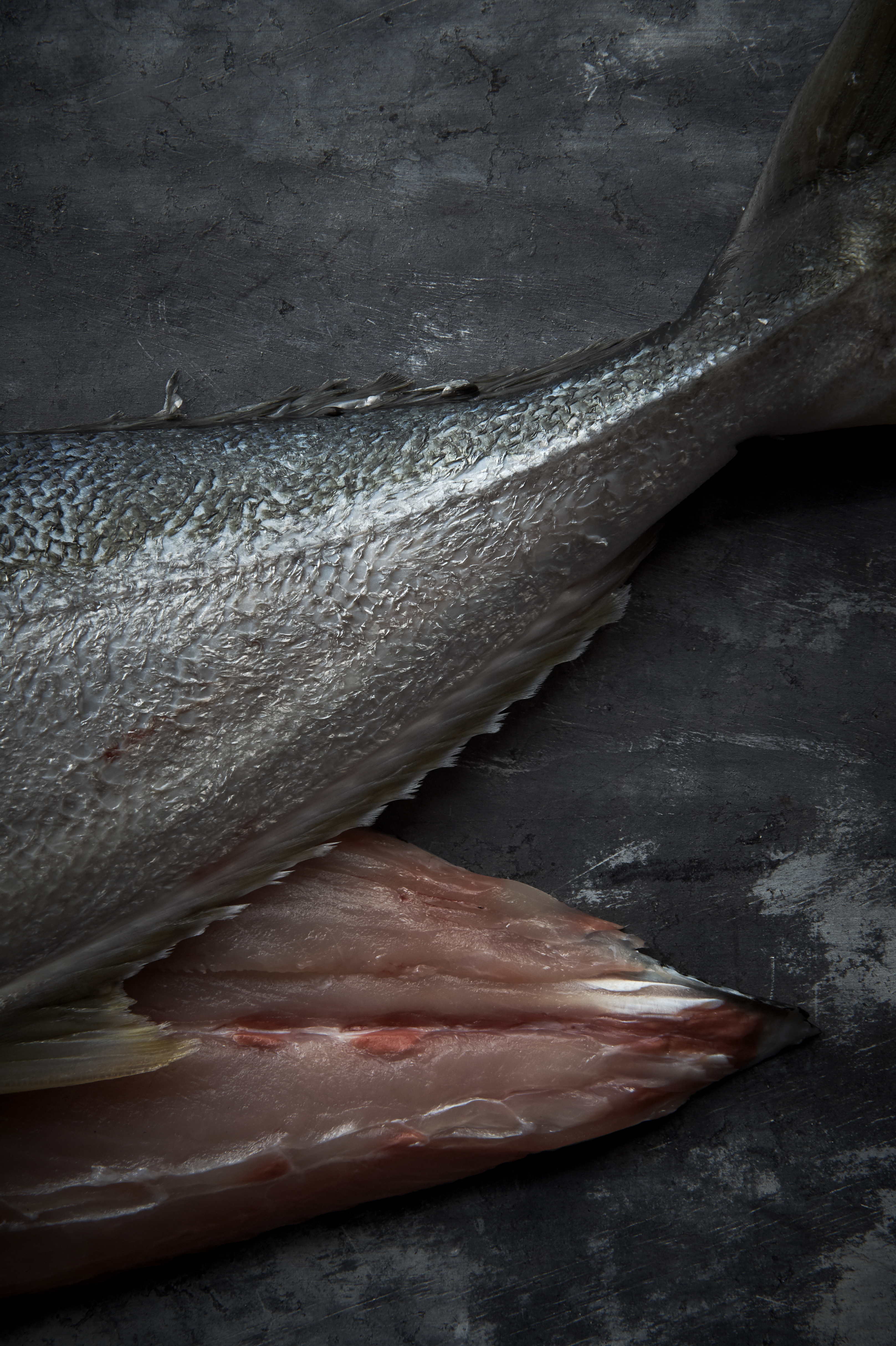 Raw kingfish with sweet ginger dressing and finger lime