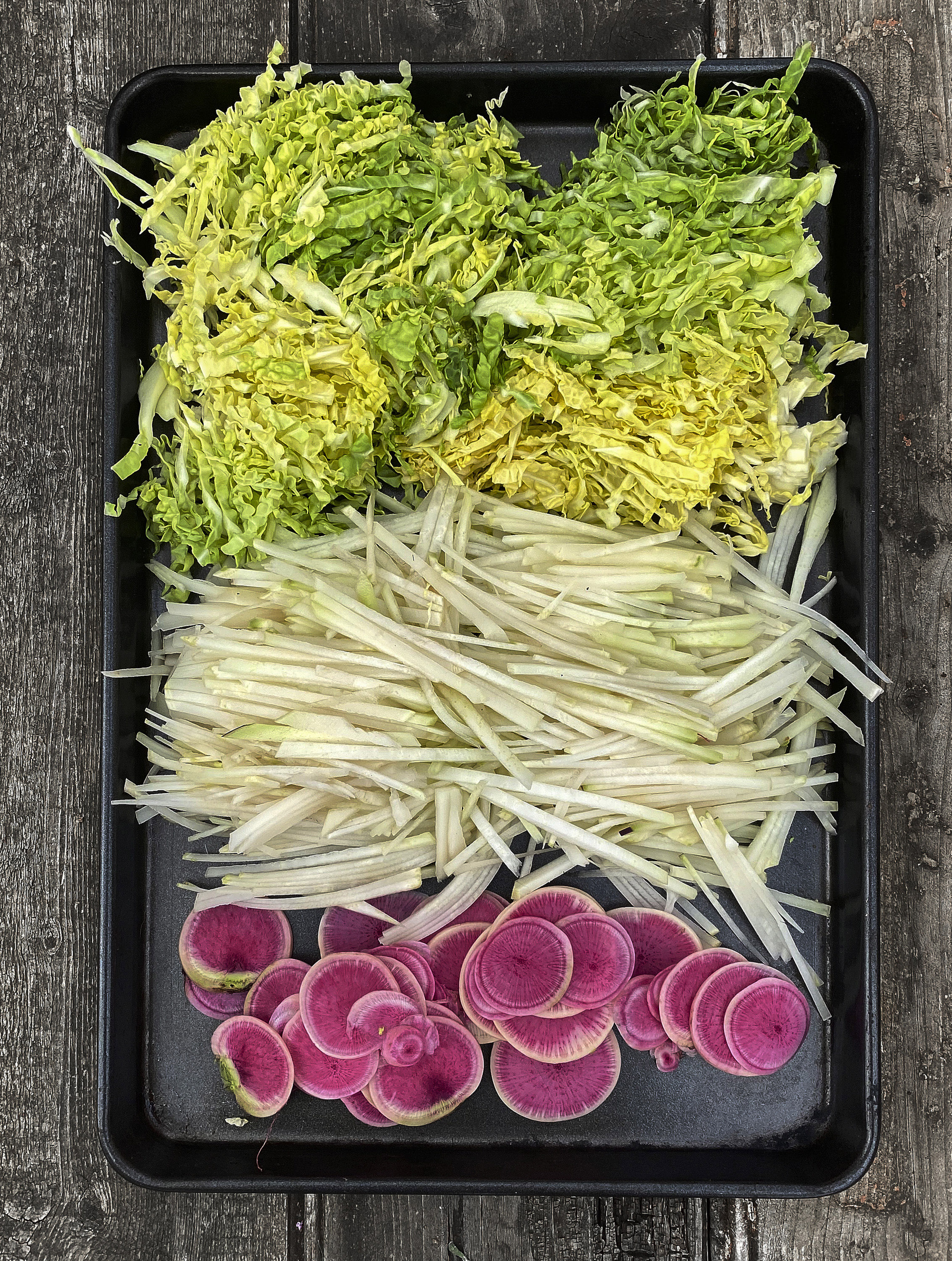 Roasted autumn vegetables and kohlrabi slaw