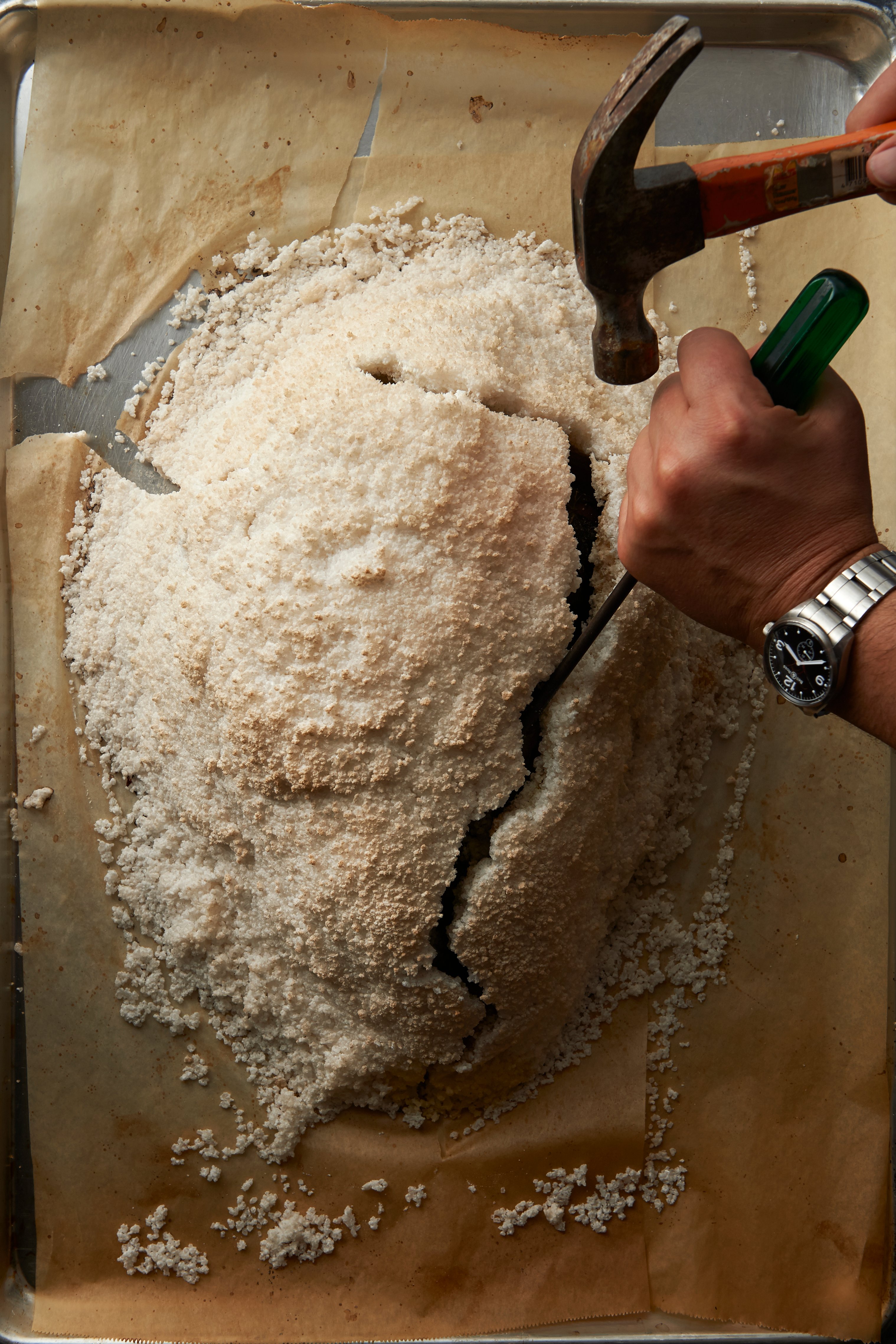 Salt-baked lamb