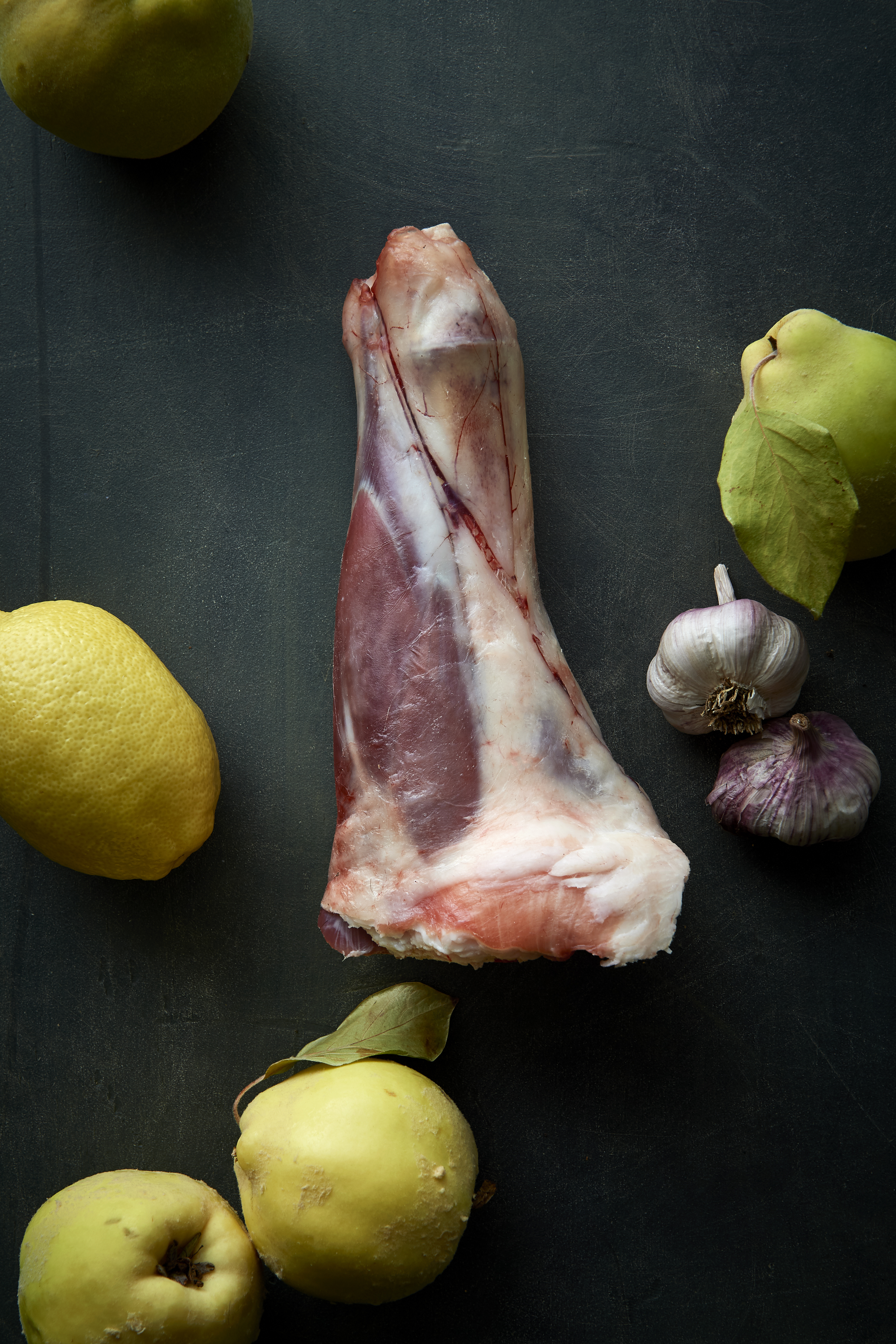 Spiced lamb shanks with quince 