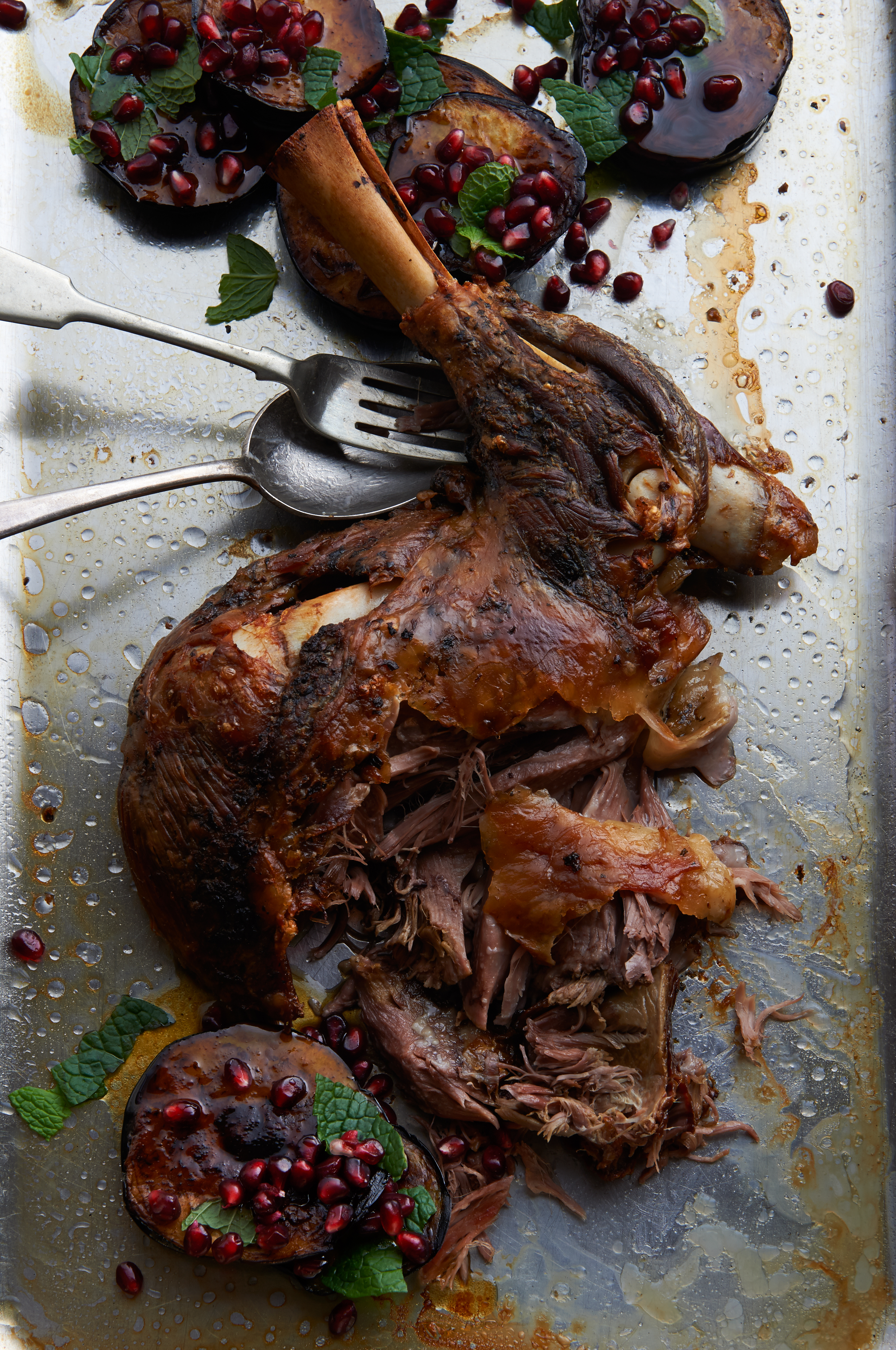 Slow-roasted lamb shoulder